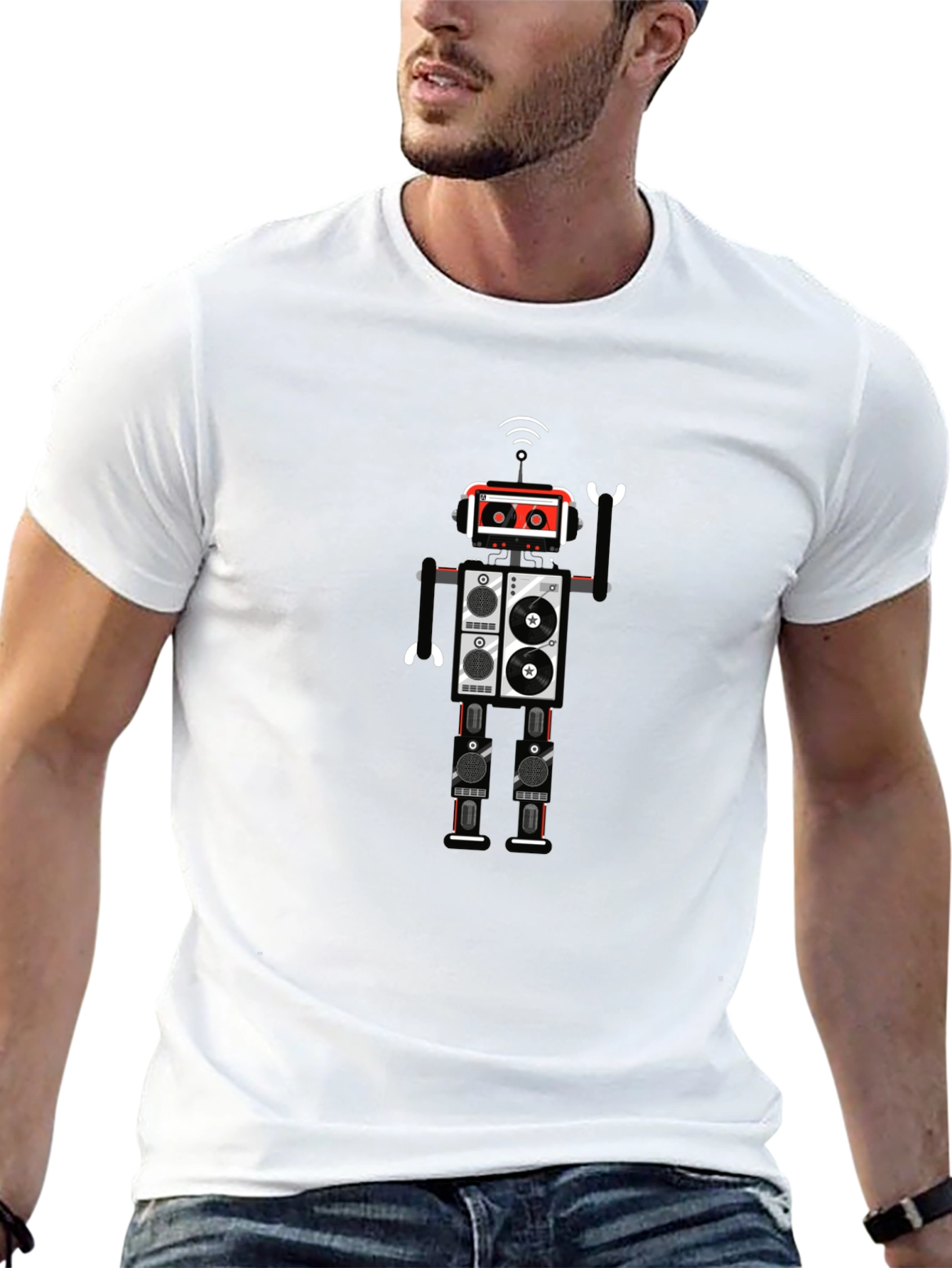 Robot Graphic Black T-Shirt