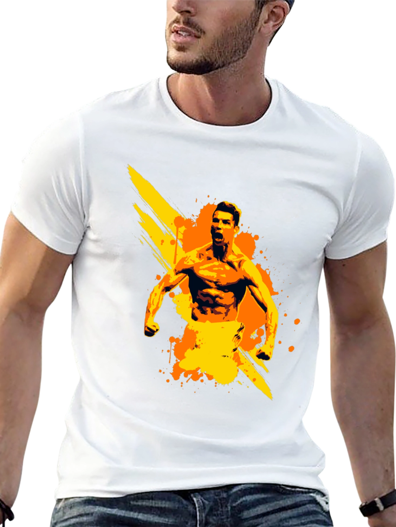 Cristiano Ronaldo Graphic Tee - Black Cotton T-Shirt