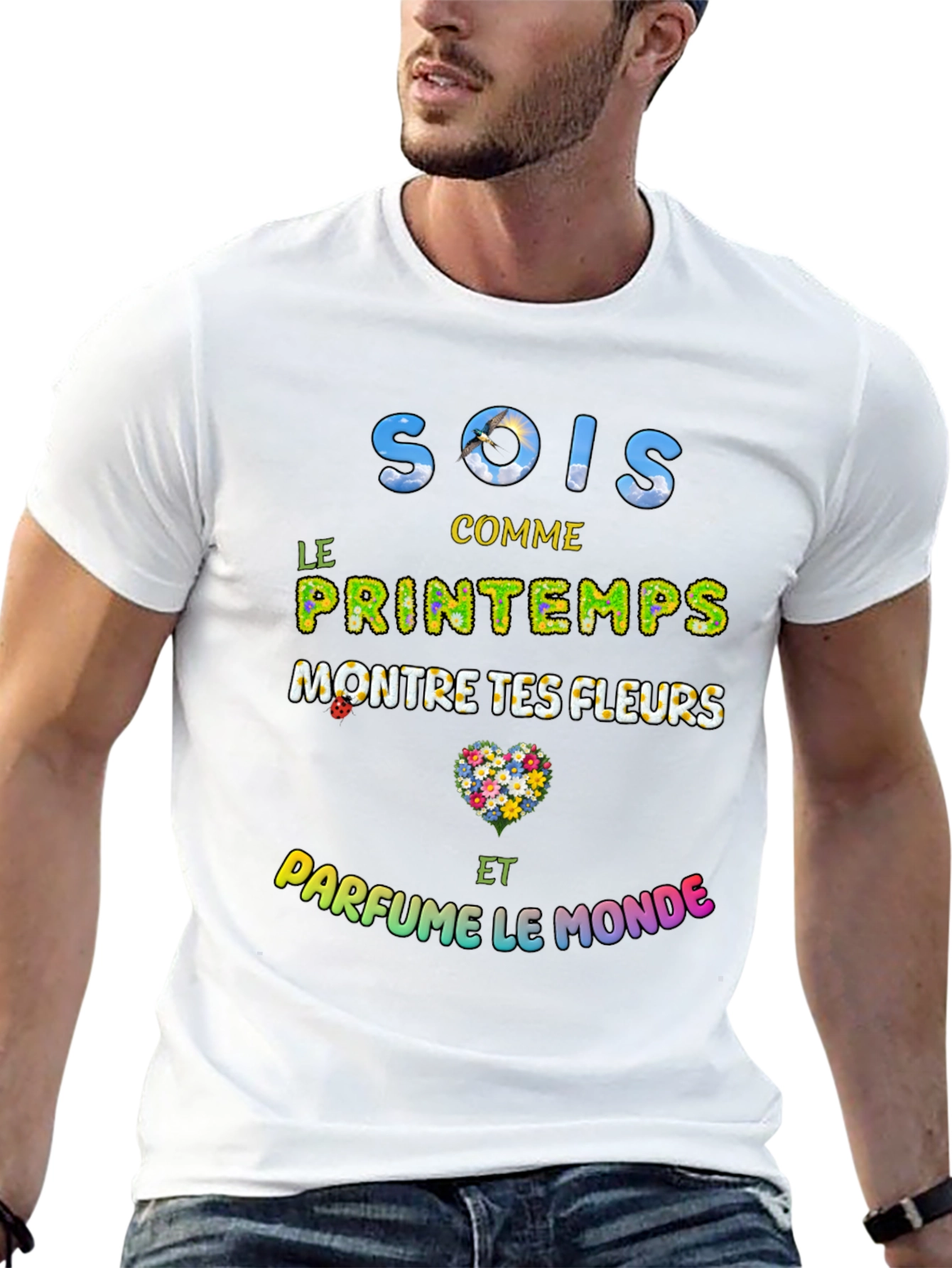 Floral Sois Comme Le Printemps Graphic T-Shirt