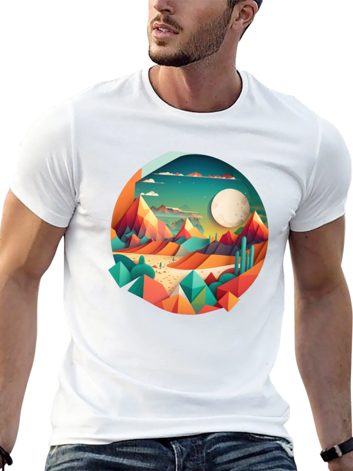 Geometric Desert Moon T-Shirt