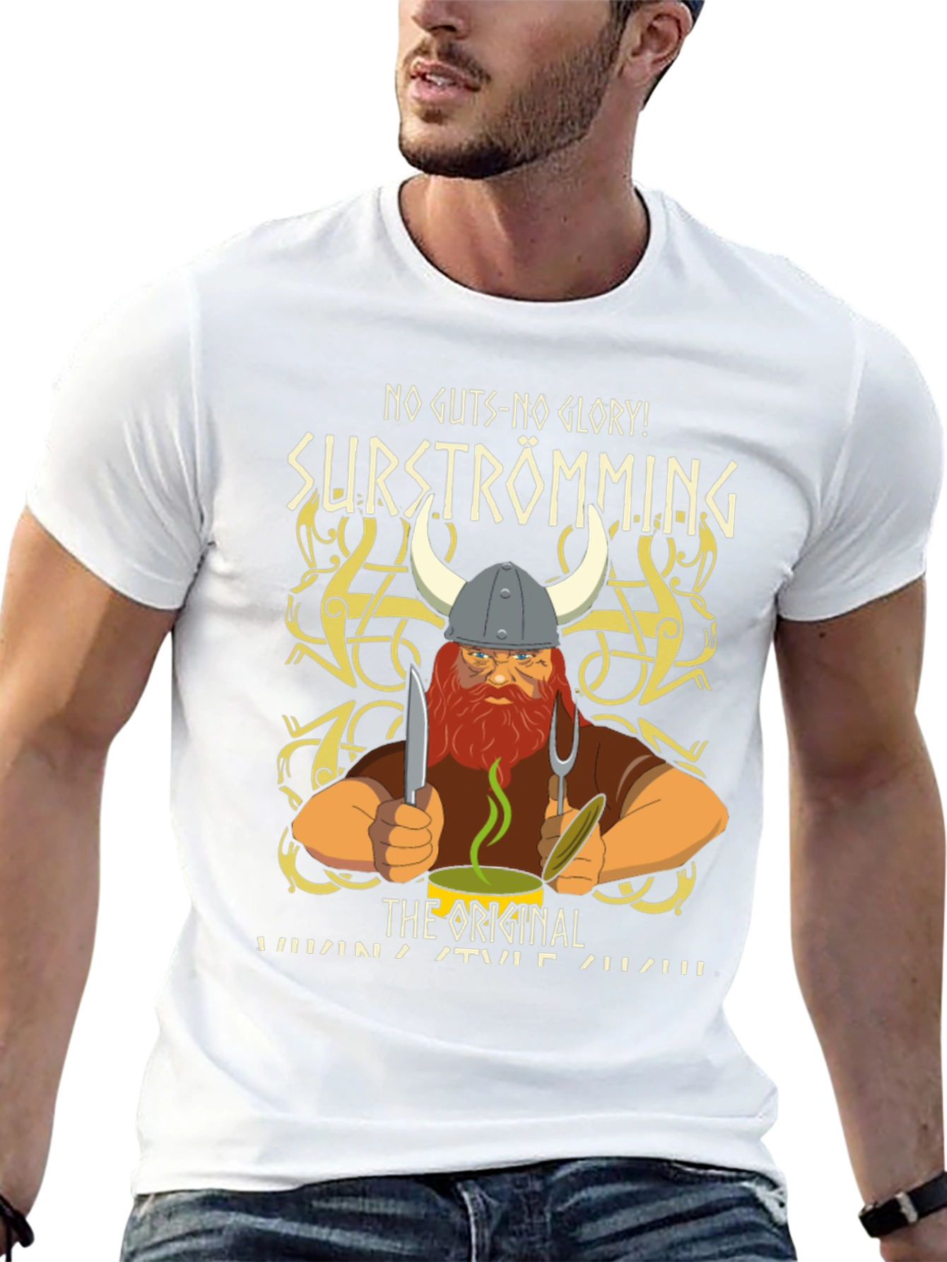 Surströmming Viking T-Shirt - No Guts No Glory