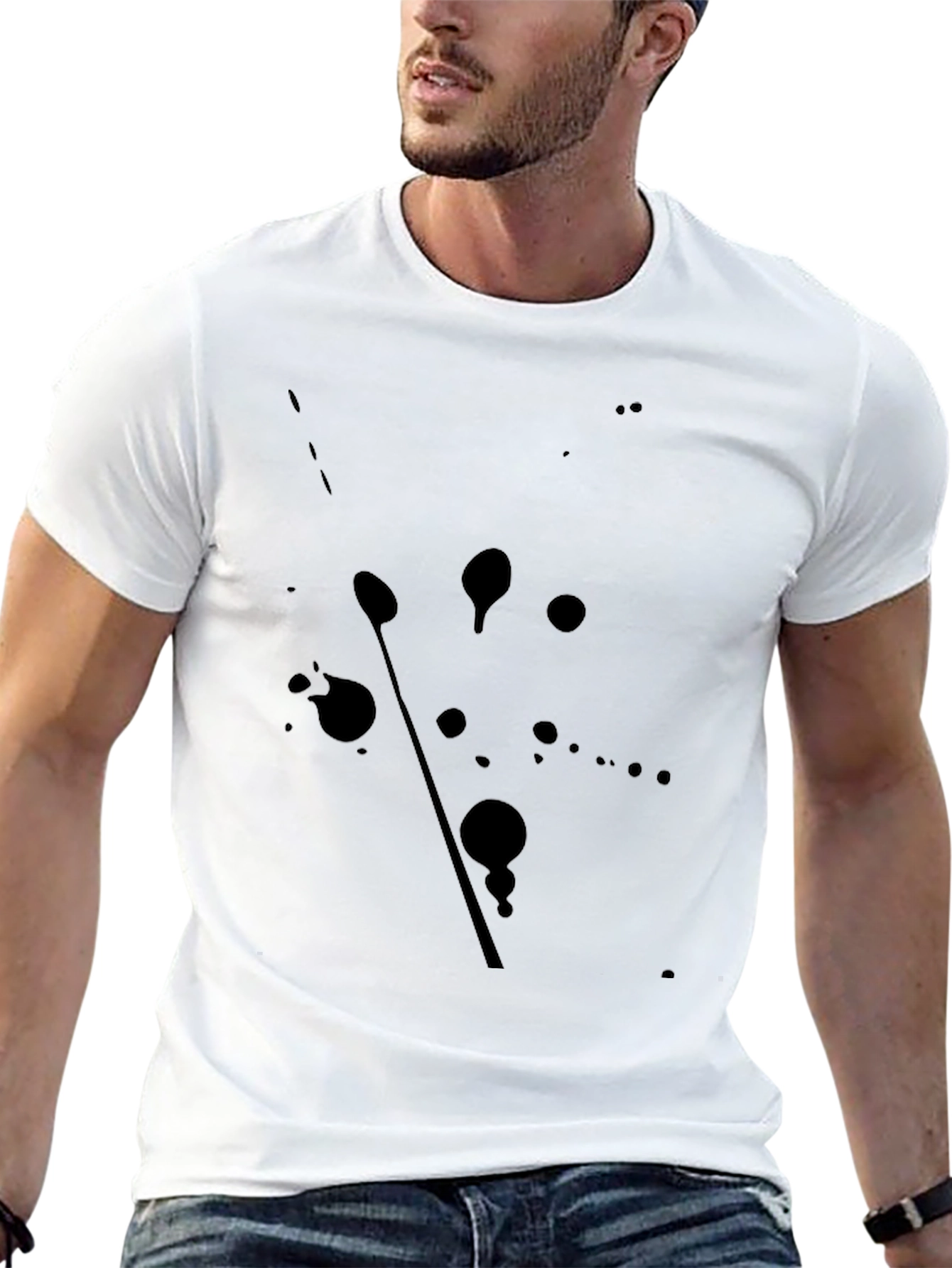 Modern Black Splatter Print T-Shirt - Casual Style