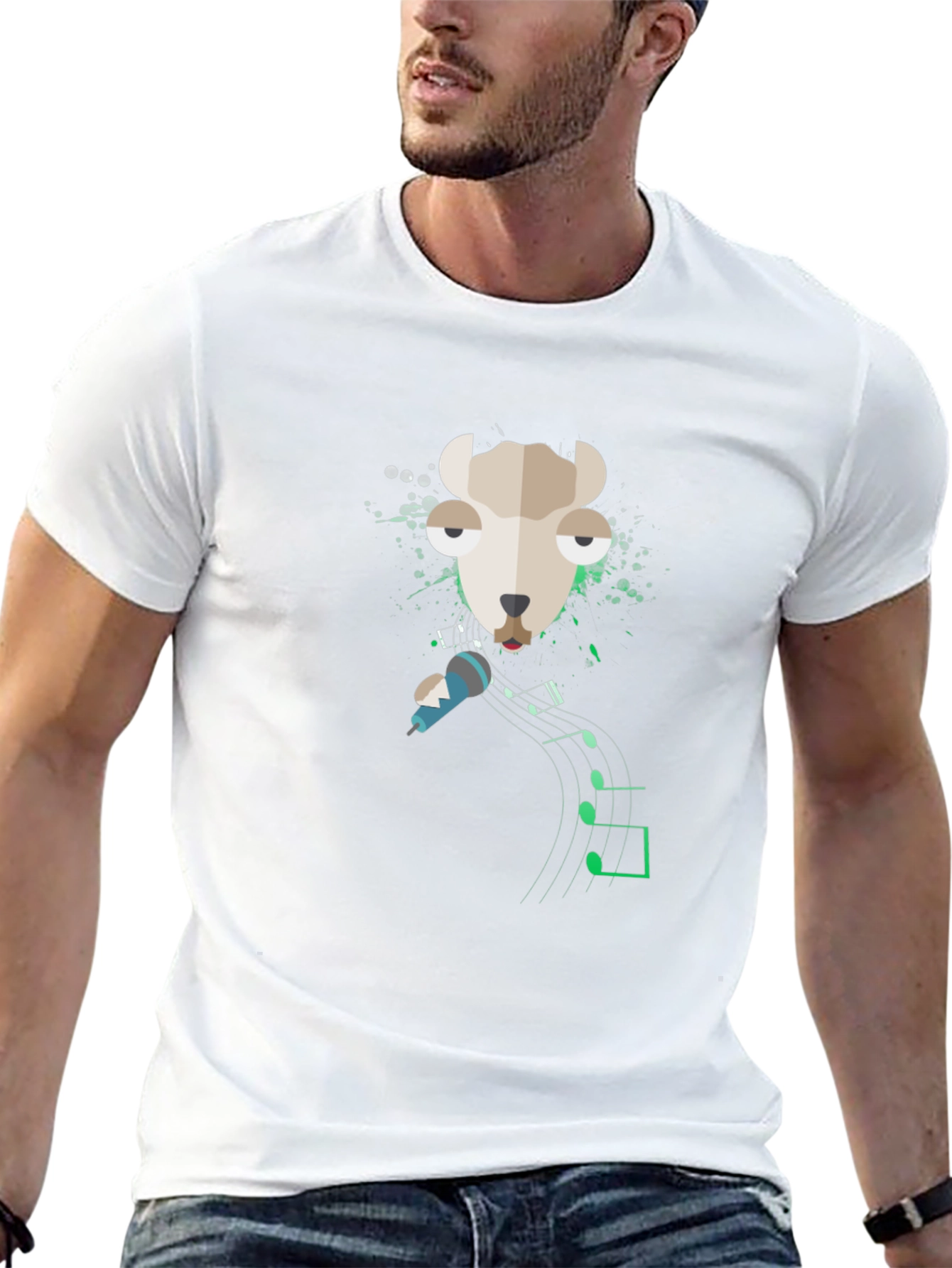 Singing Llama Graphic Tee - Cool Musical Design