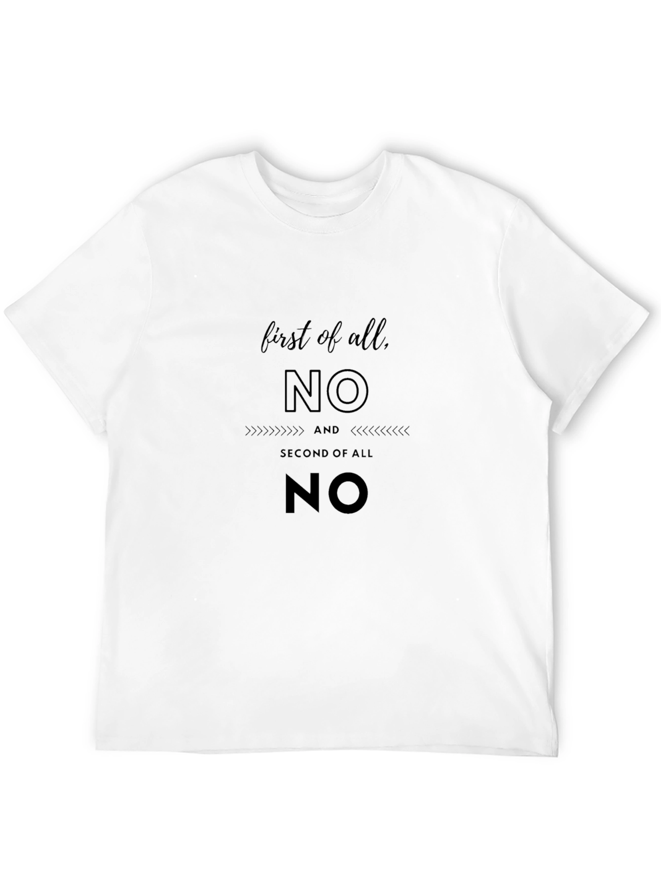 Sarcastic First of All NO Graphic Tee