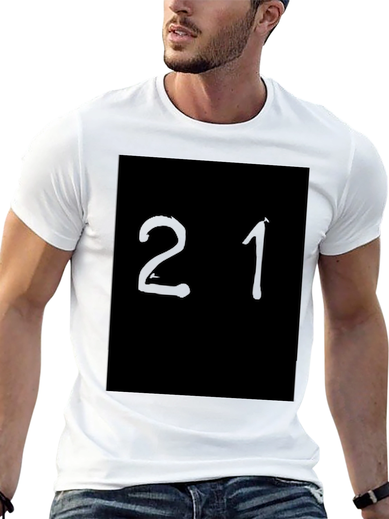 Black T-Shirt with 21 Design