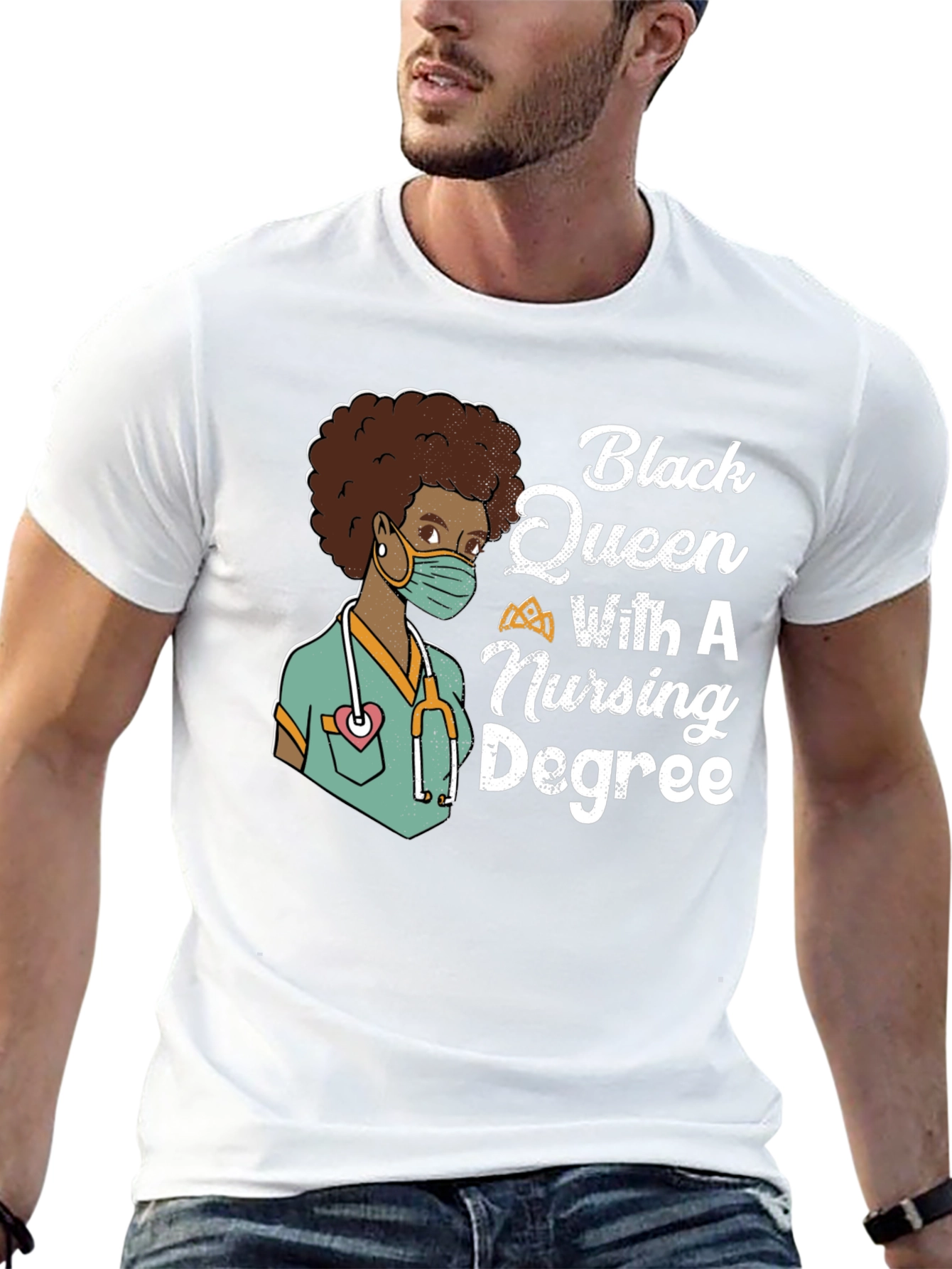 Black Queen Nurse T-Shirt - Nursing Degree Tee