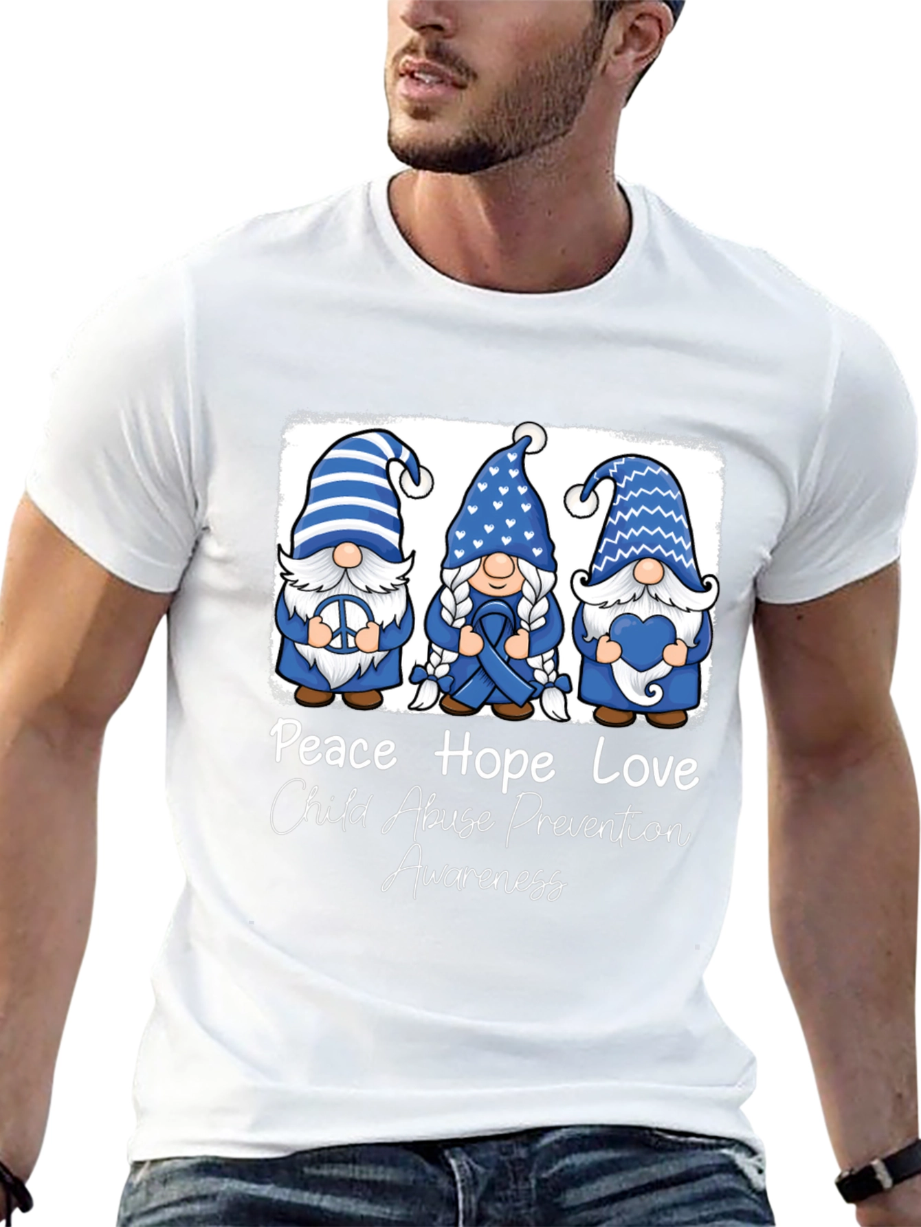Peace Hope Love Child Abuse Prevention Awareness T-Shirt
