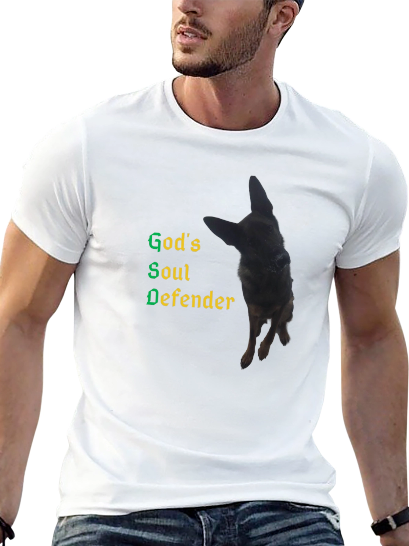 Gods Soul Defender German Shepherd Dog T-Shirt