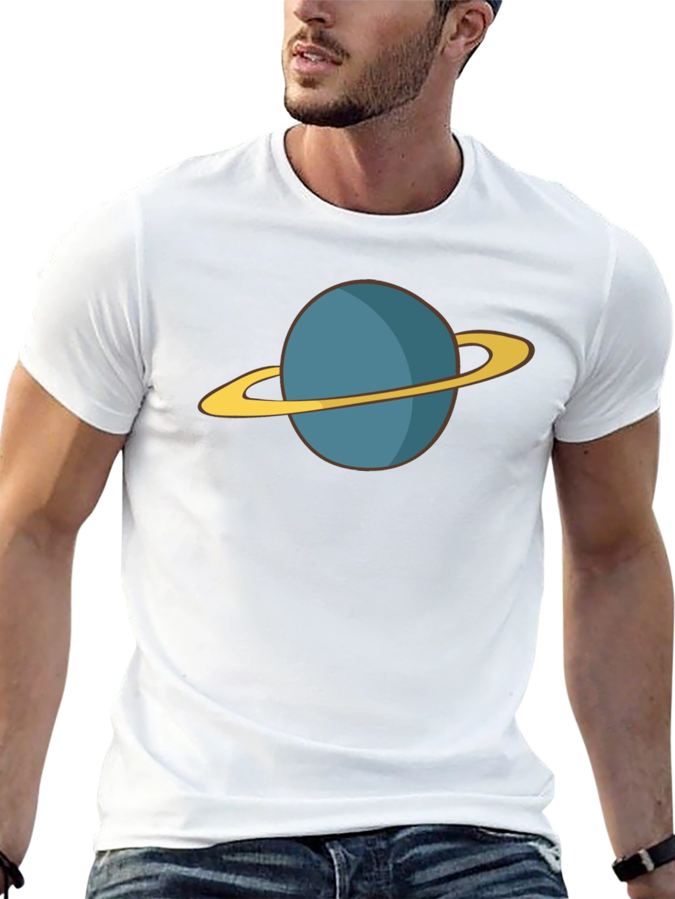 Planet Saturn Graphic Tee - Black