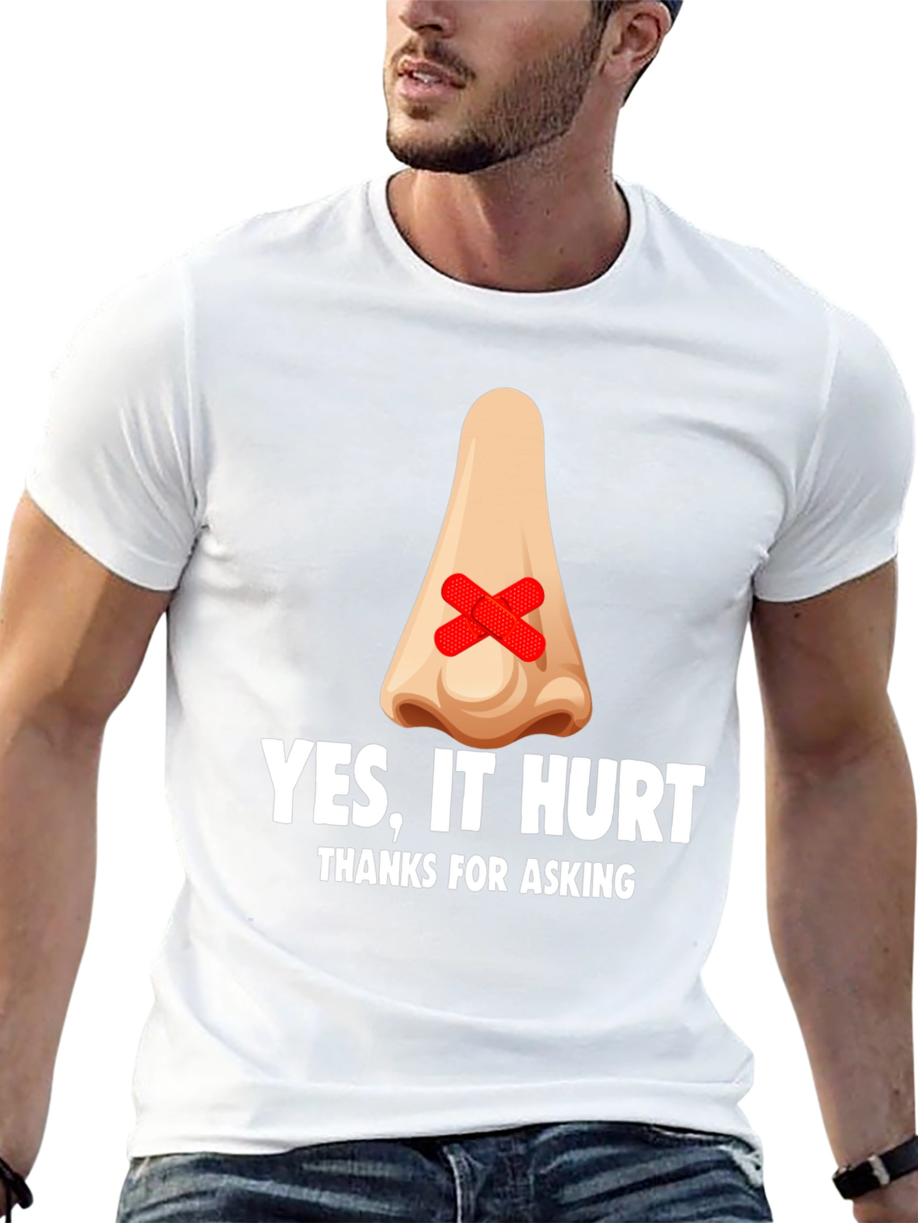 Humorous Yes It Hurt Graphic T-Shirt