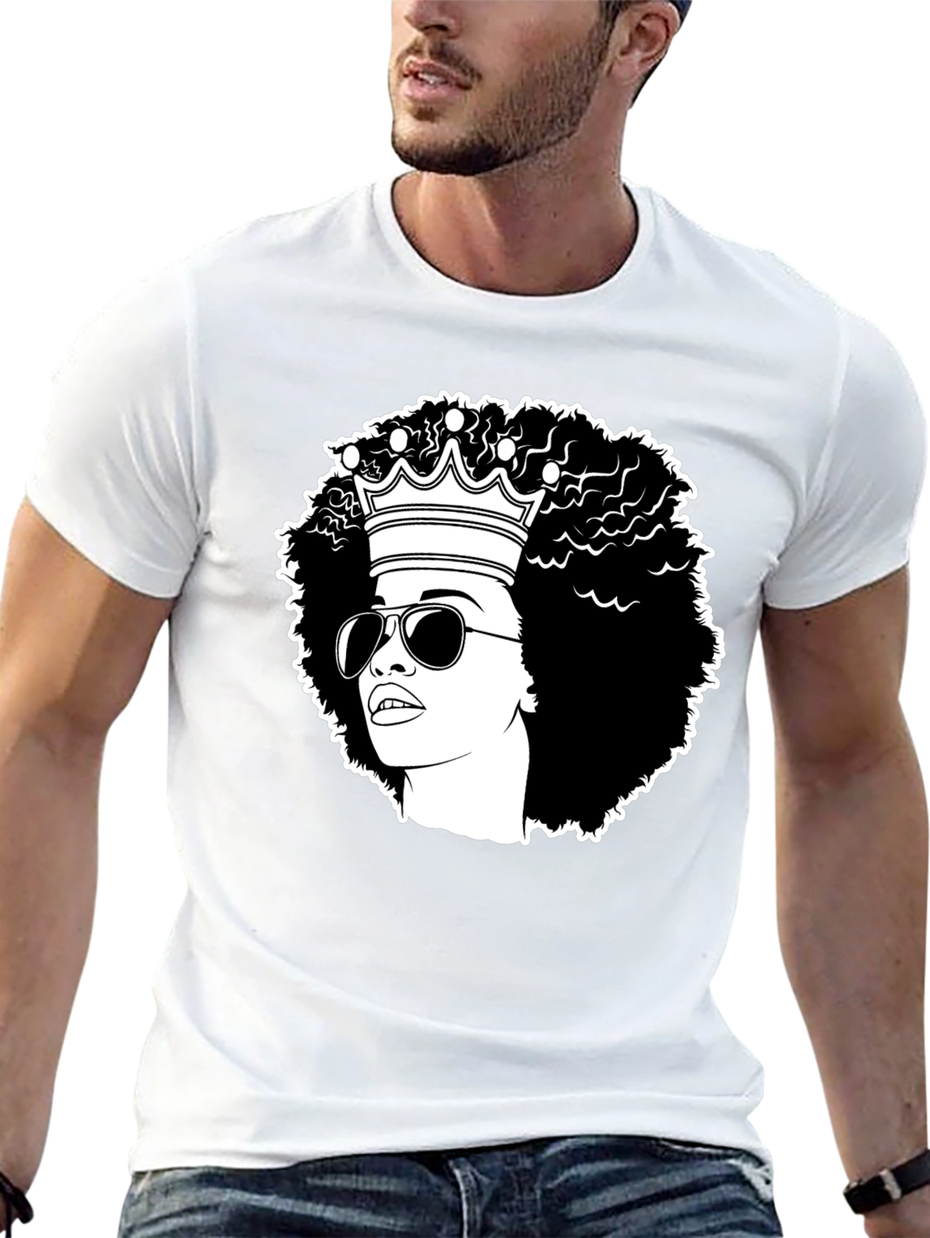 Afro Queen Graphic Tee - Black