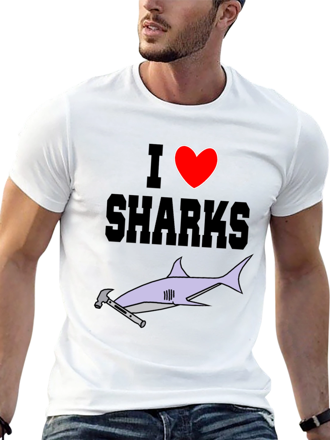 I Love Sharks Hammerhead Graphic T-Shirt