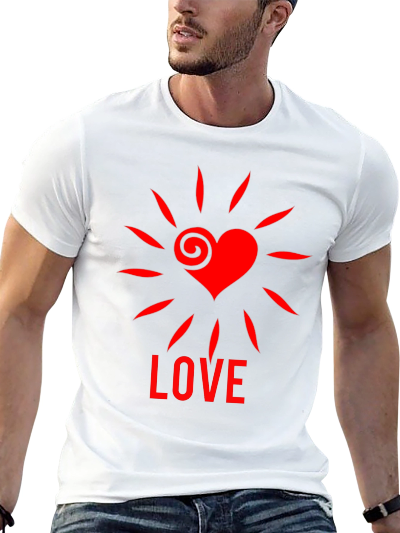 Heart Love Graphic Tee - Stylish Black T-Shirt