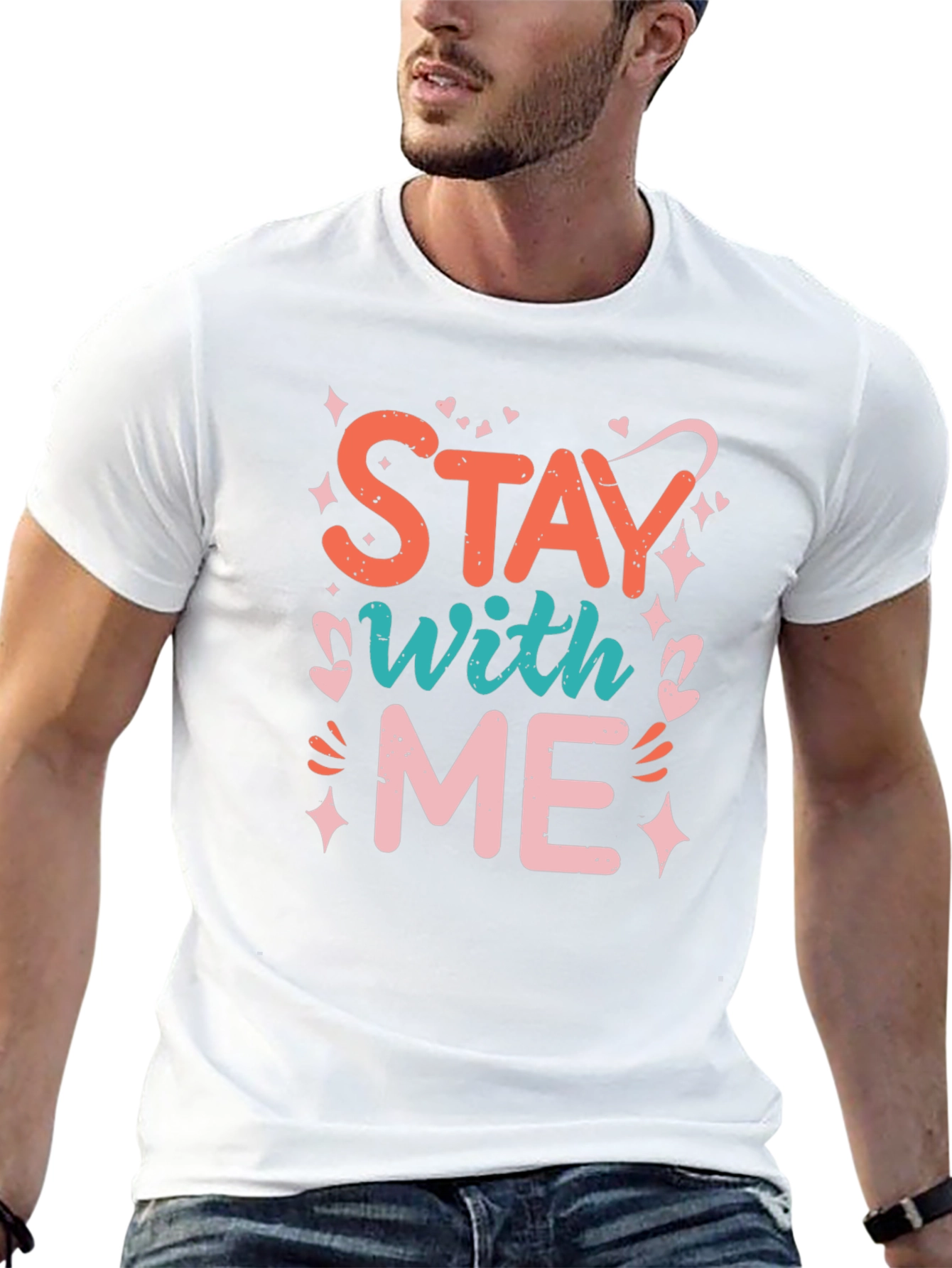 Stay With Me Graphic Tee - Trendy Black T-Shirt