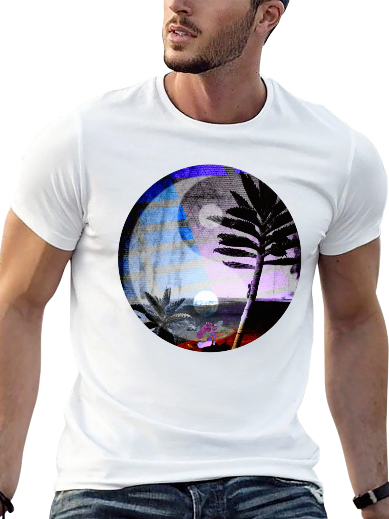 Yin Yang Palm Tree Graphic Tee