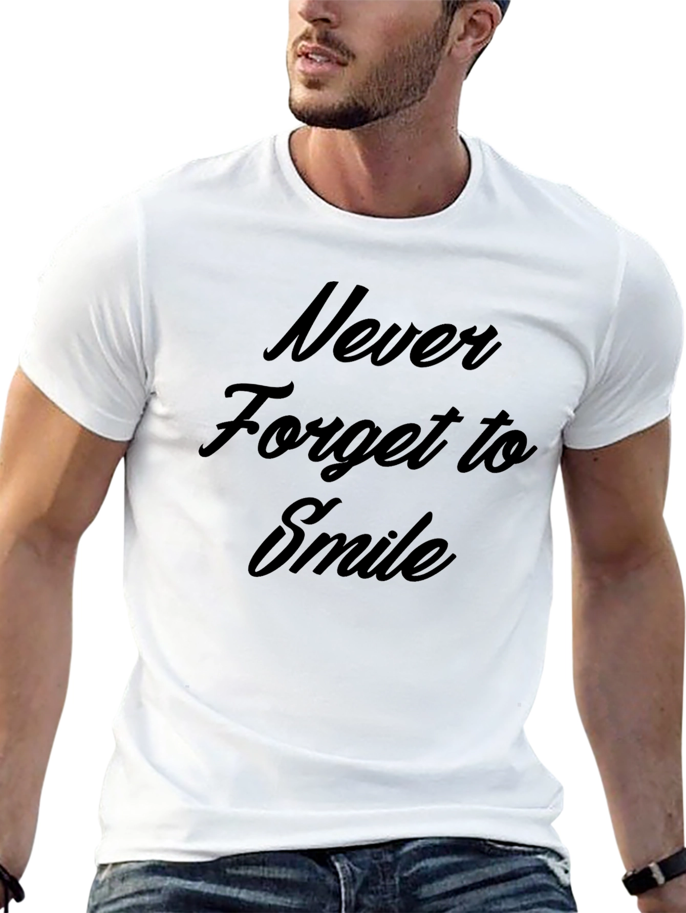 Never Forget to Smile Black T-Shirt