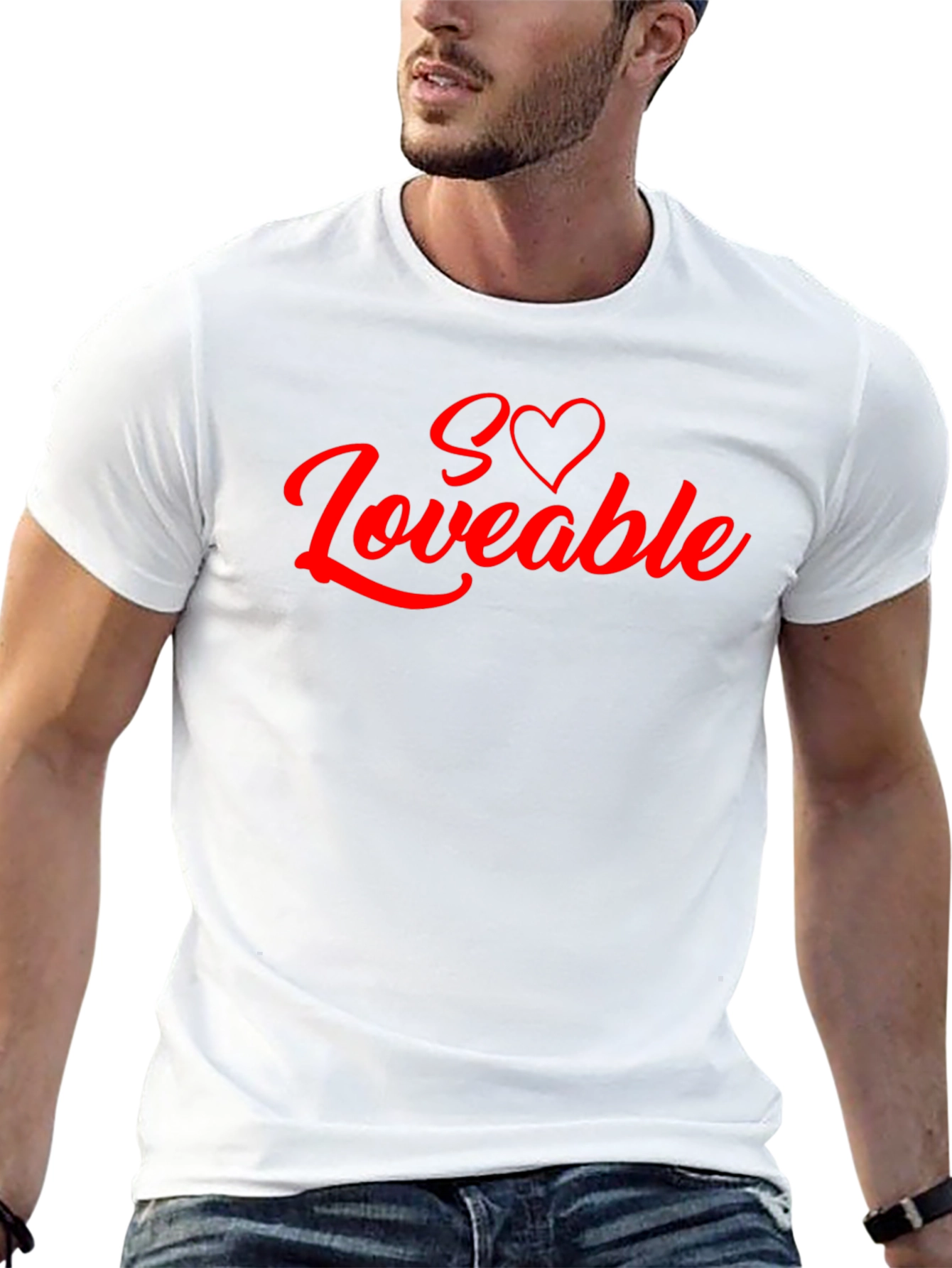 Loveable Graphic Tee - Black Cotton Blend Shirt