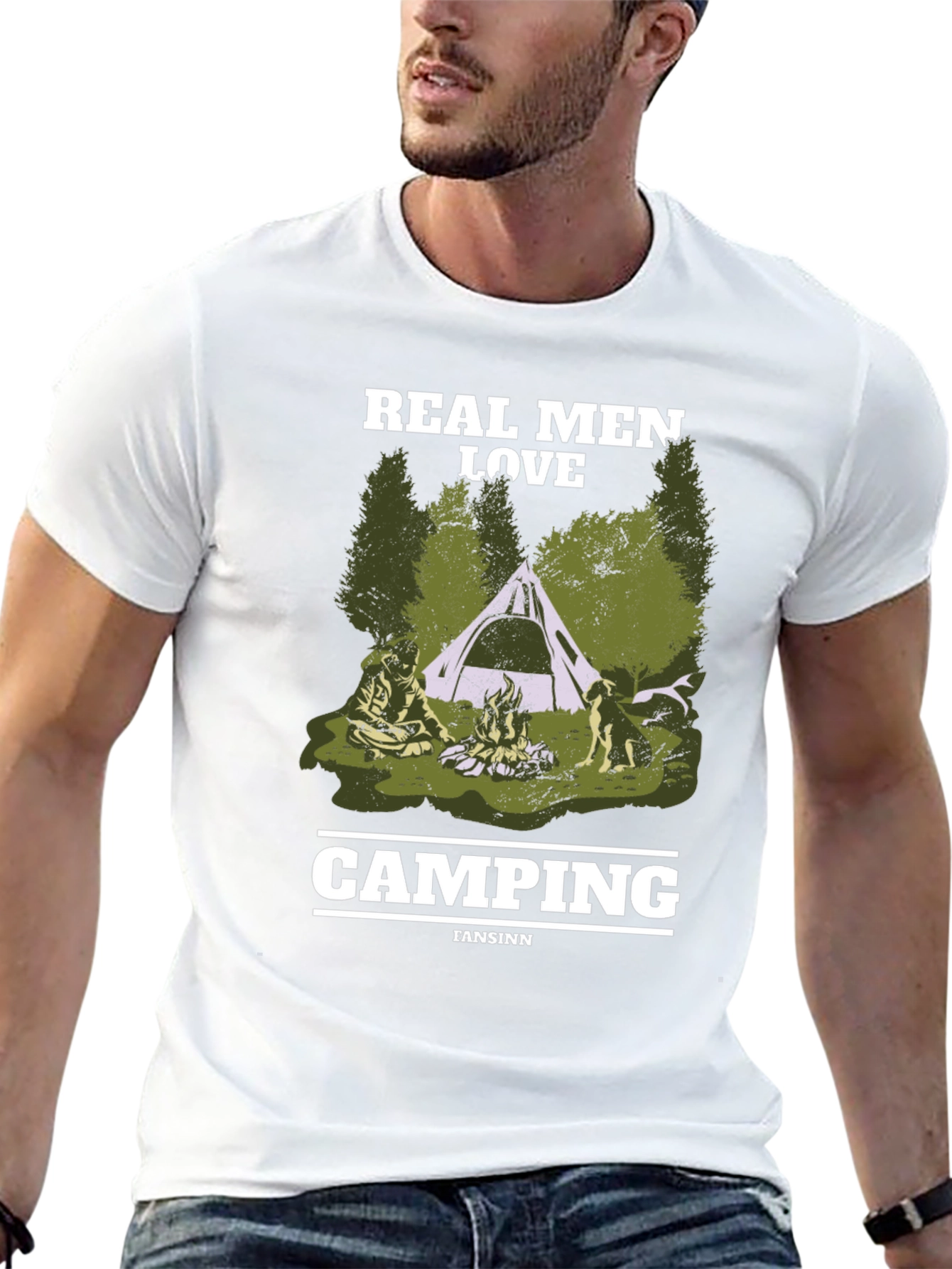 Real Men Love Camping Black T-Shirt