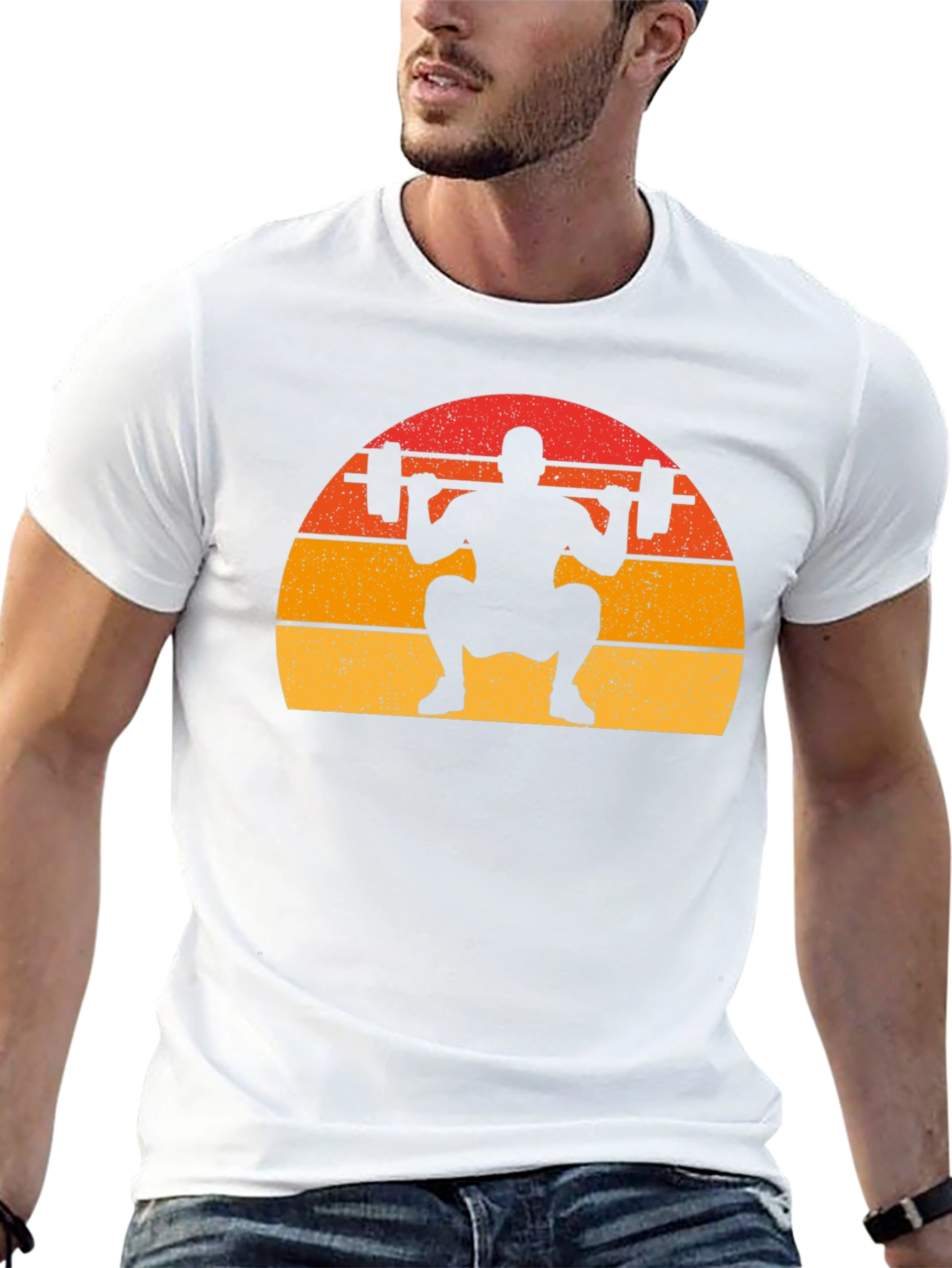 Retro Weightlifting Squat T-Shirt
