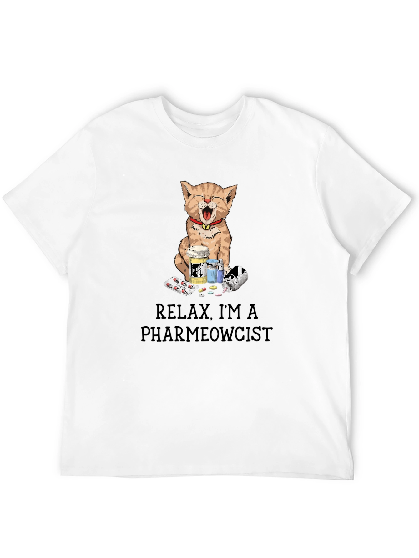 PharmMeowcist Cat Graphic Tee - Relax Im a Pharmacist!