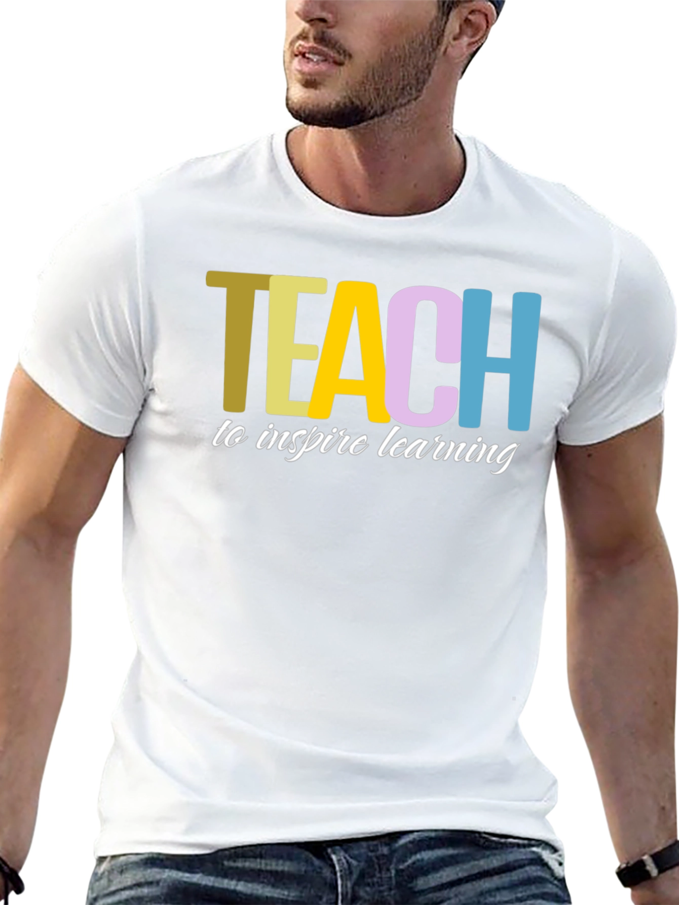 Teach to Inspire Learning Black Cotton T-Shirt