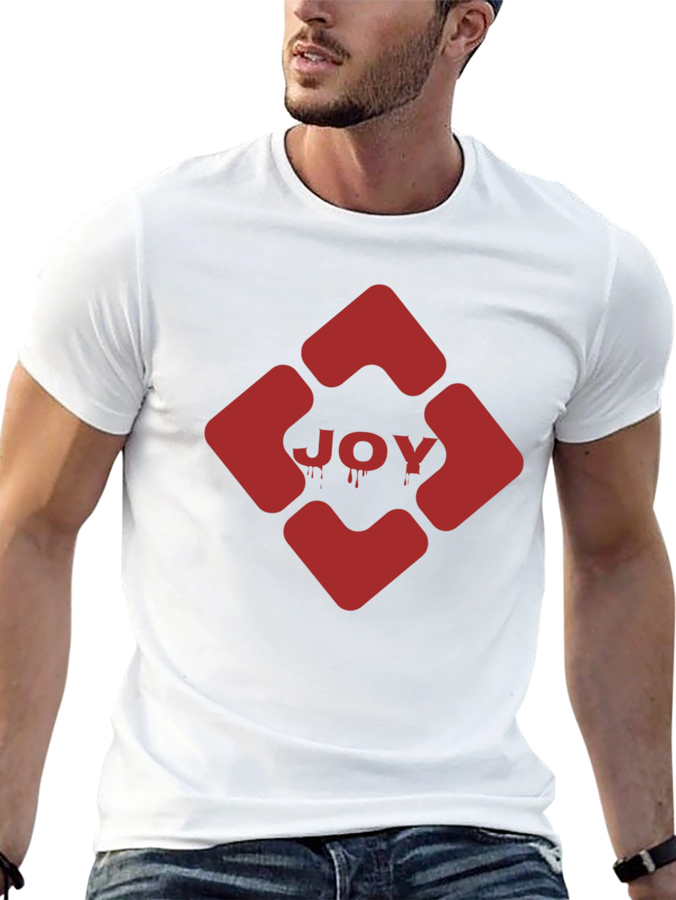 JOY Graphic Tee - Edgy Red Design on Black