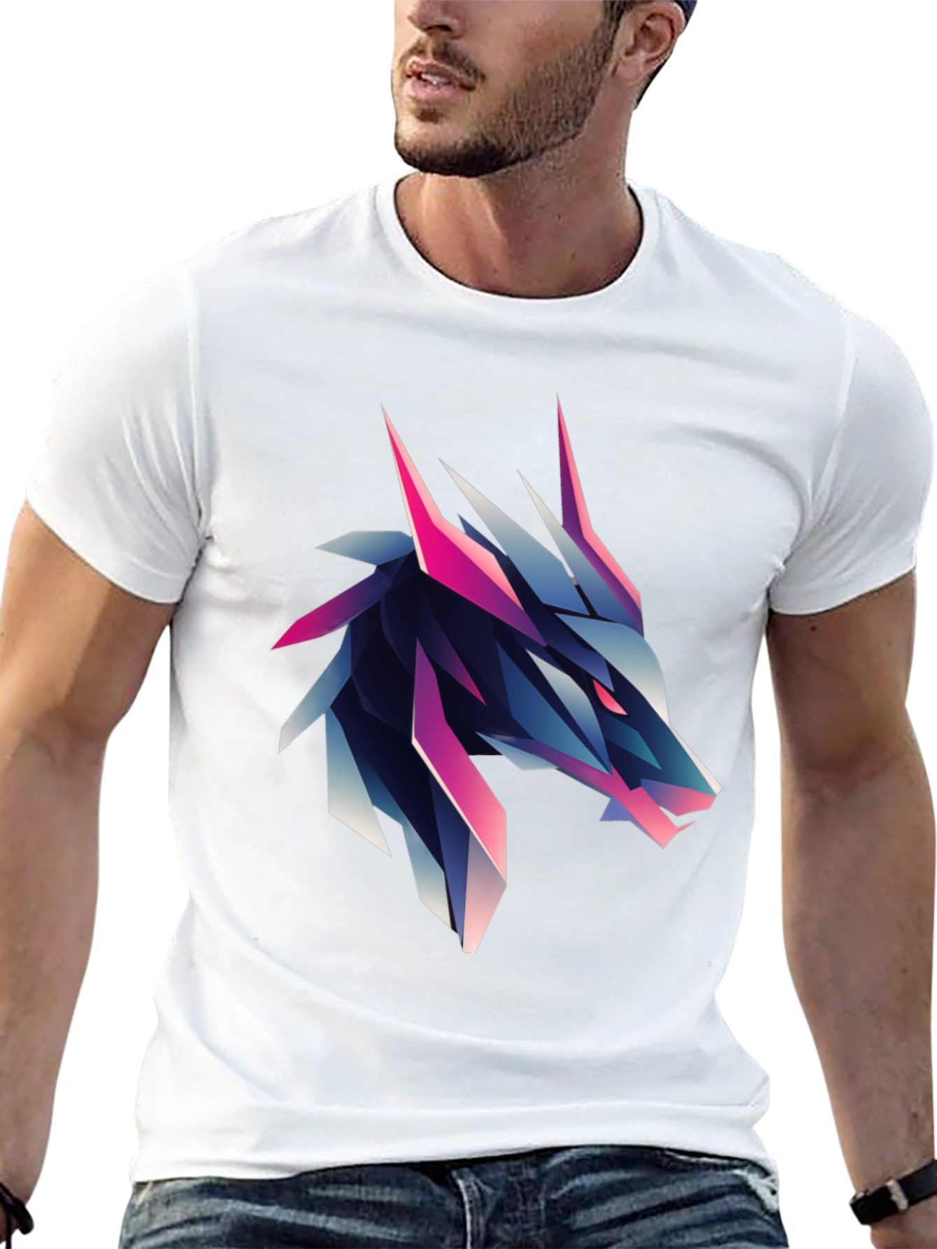 Geometric Wolf Graphic Tee - Bold & Modern