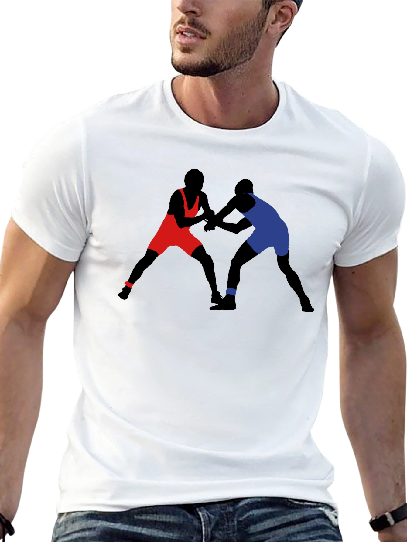 Wrestling Silhouette Graphic Tee