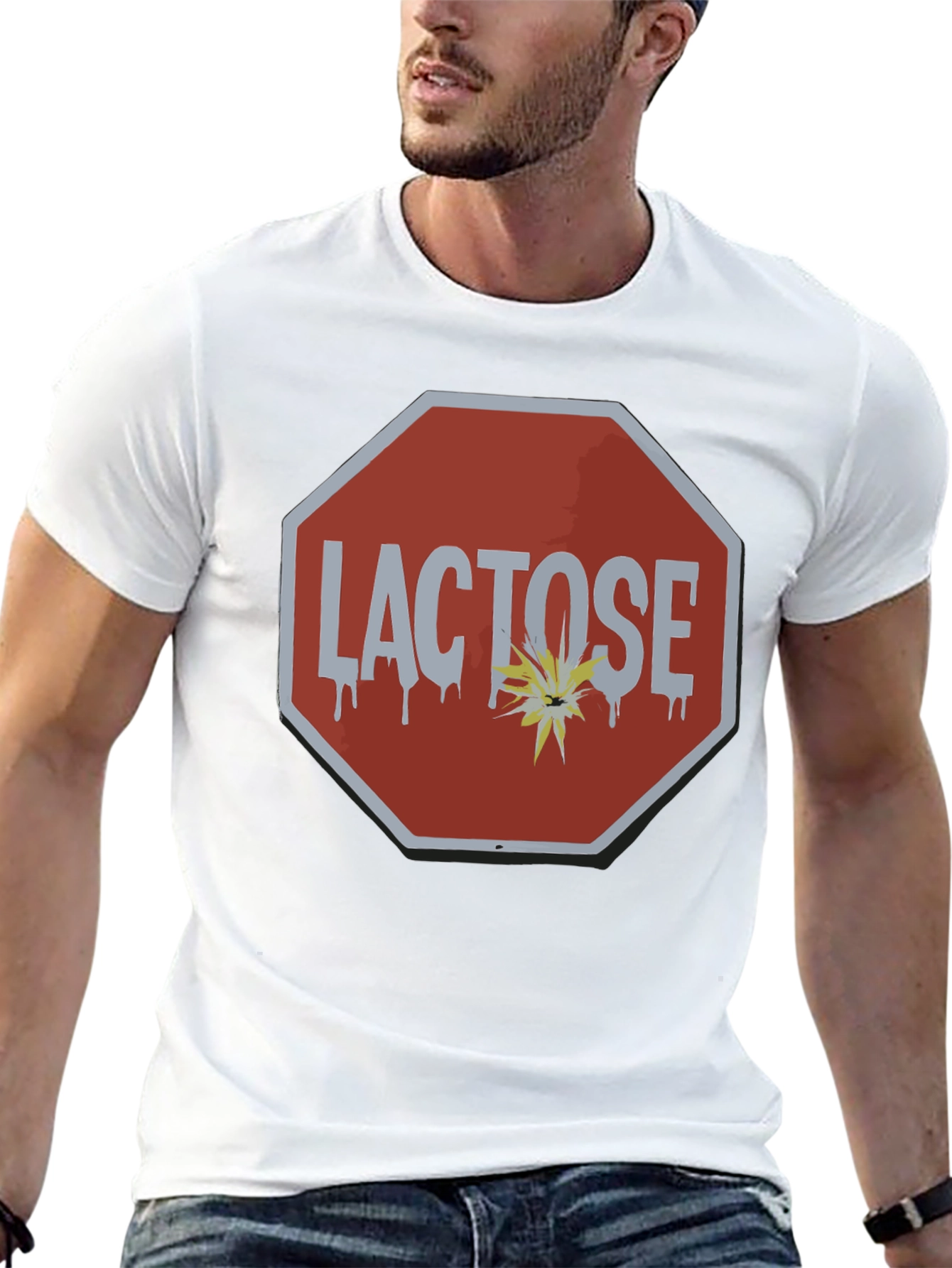 Lactose Intolerance Stop Sign T-Shirt