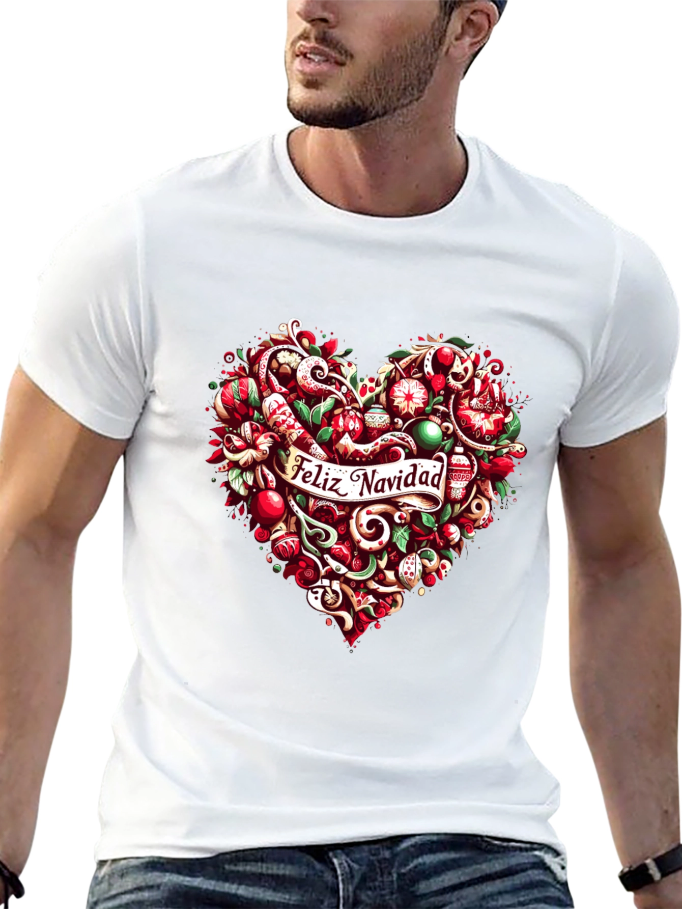 Feliz Navidad Heart Christmas Holiday T-Shirt