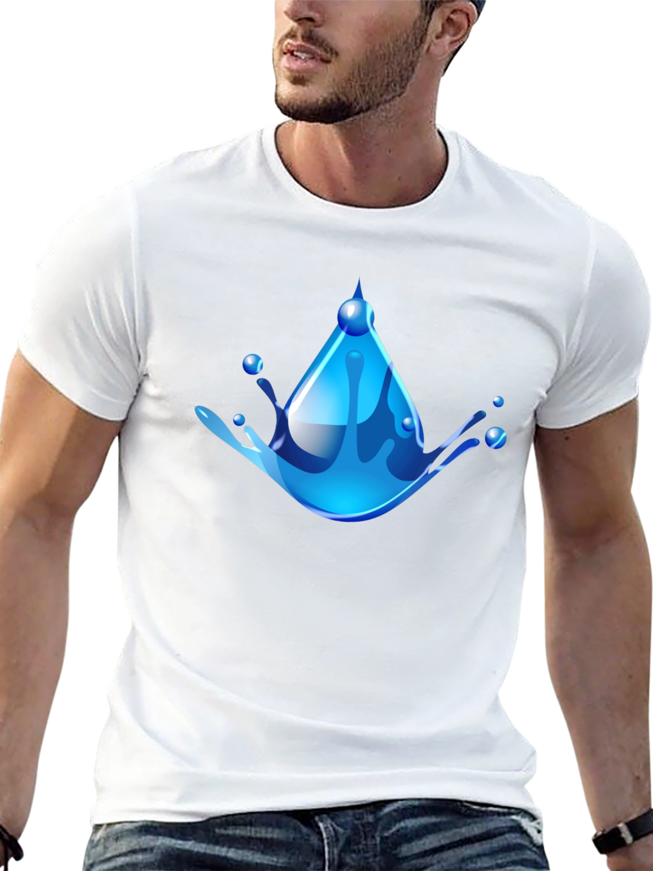 Water Drop Graphic Tee - Cool & Refreshing Design