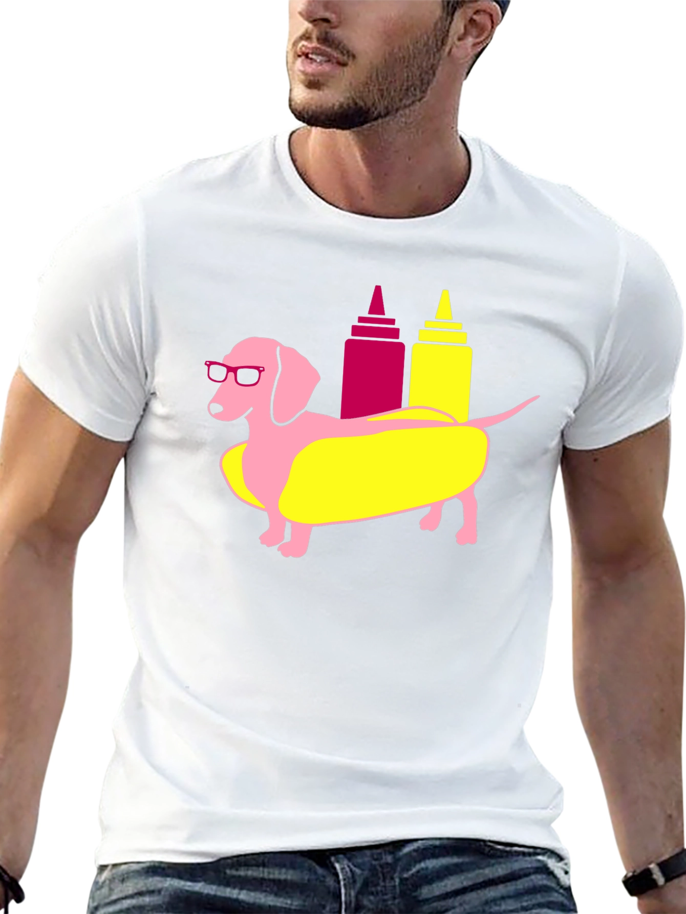 Dachshund Hotdog T-Shirt Funny Weiner Dog Tee