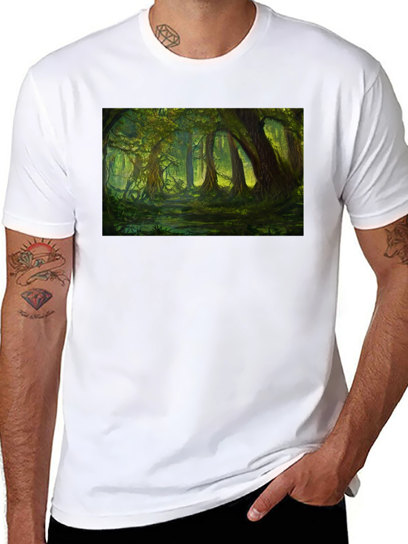 Swamp Scene Black T-Shirt