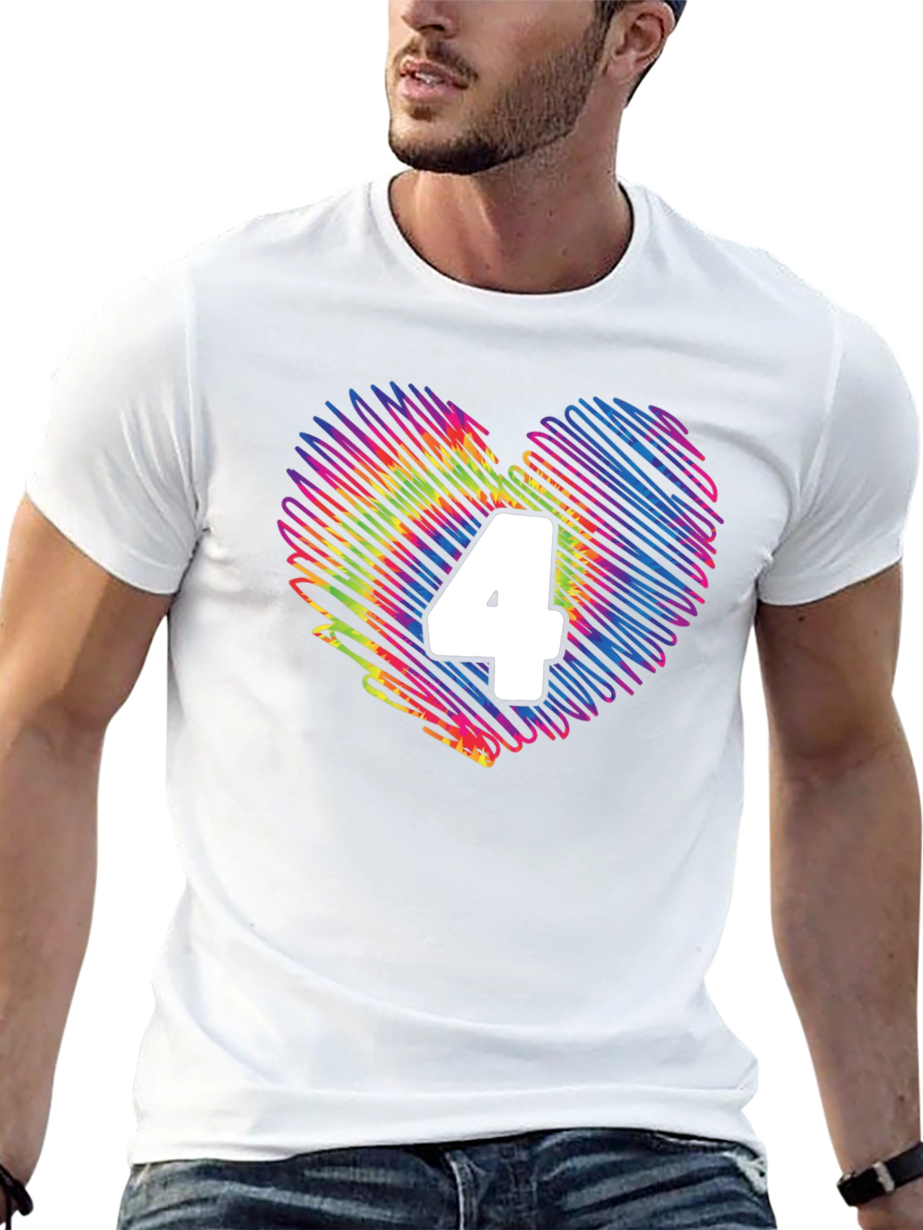 Heart 4 T-Shirt - Birthday Number Four Tee
