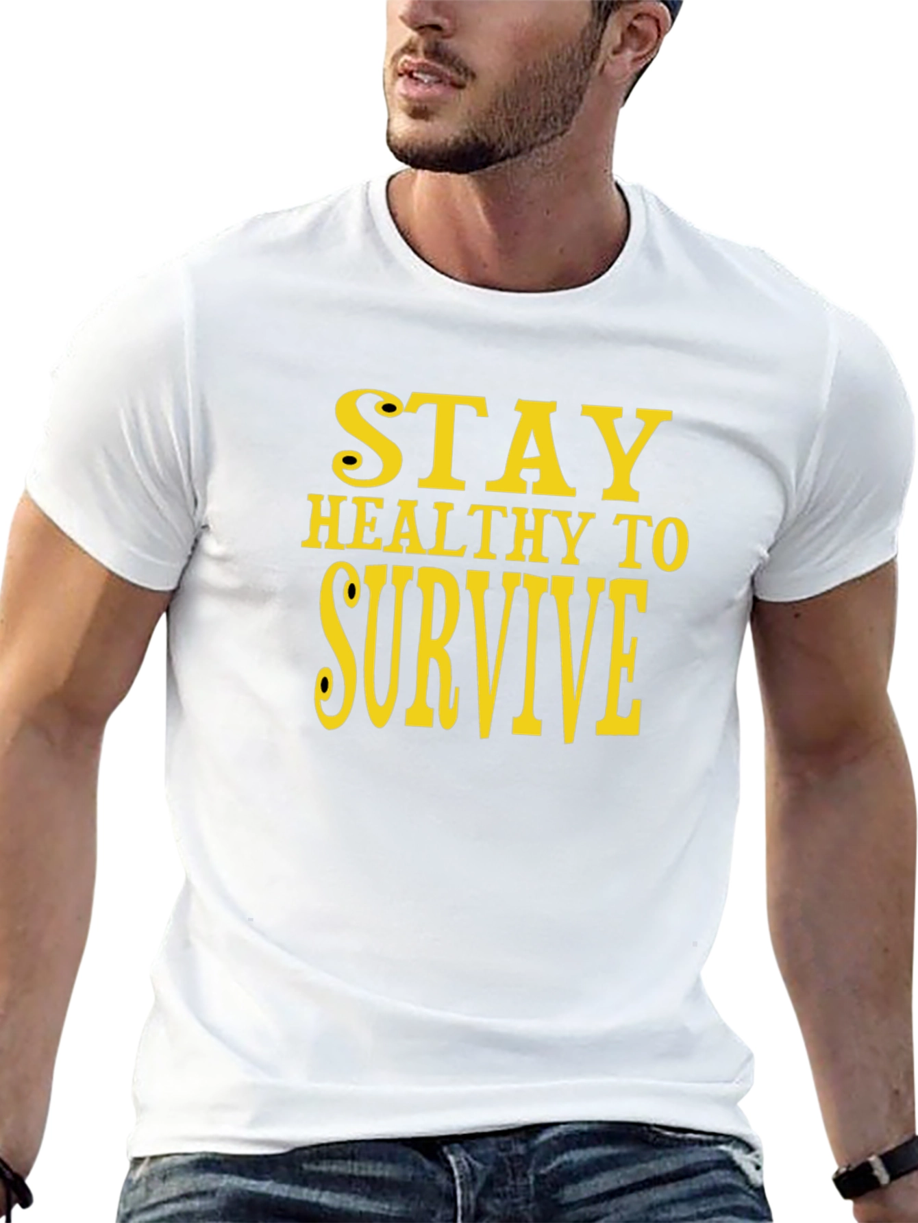 Stay Healthy to Survive Black T-Shirt