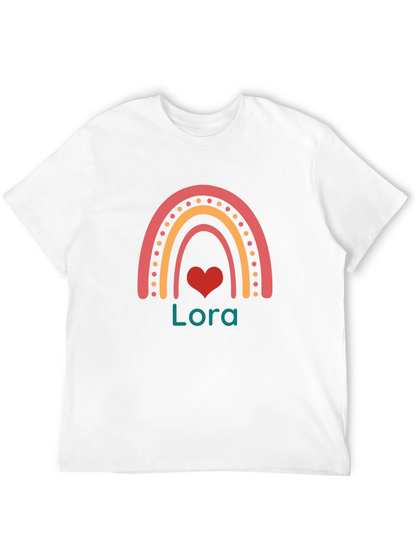Personalized Rainbow Heart T-Shirt - Lora