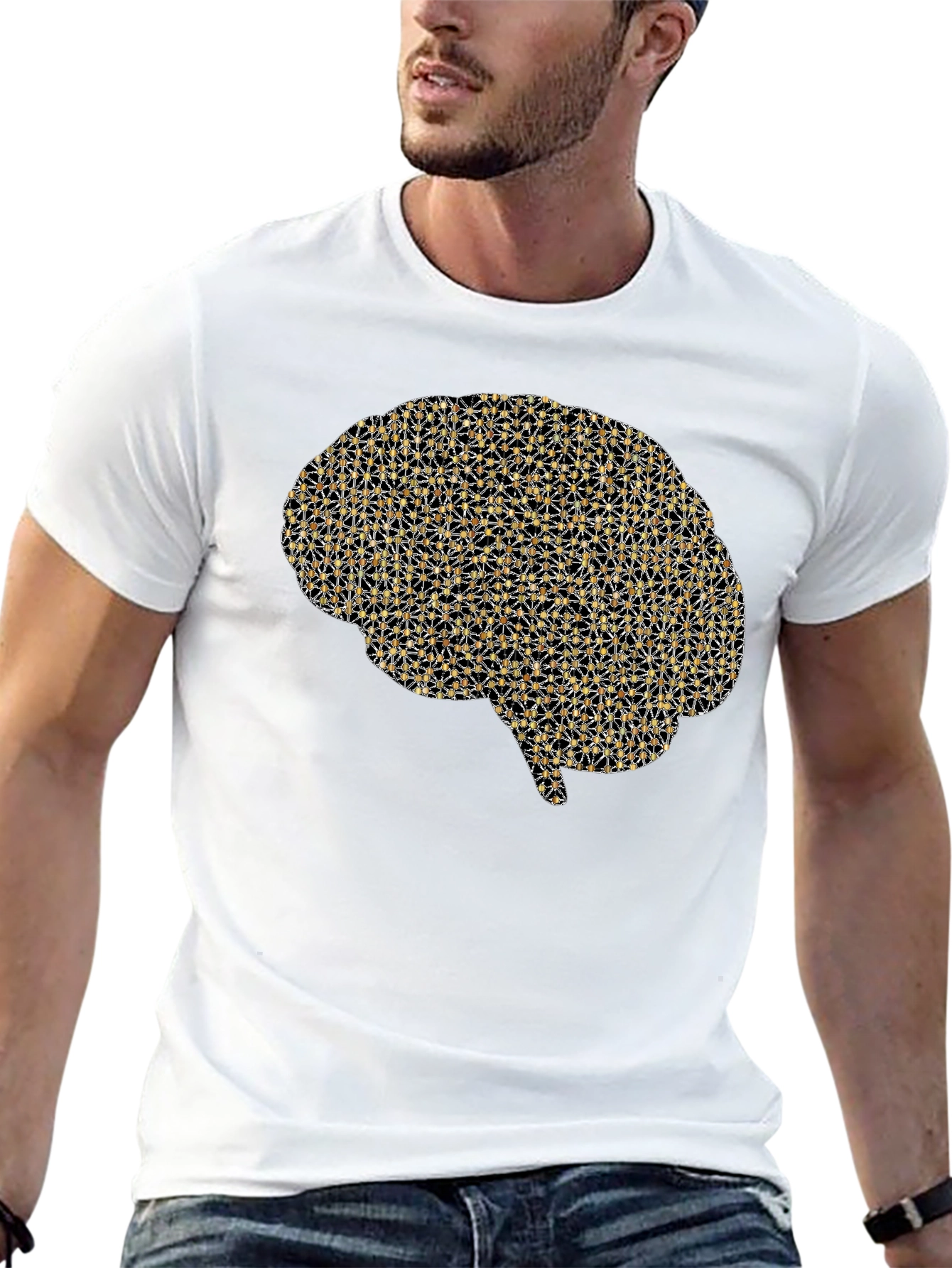 Brain Graphic Tee - Black Casual T-Shirt