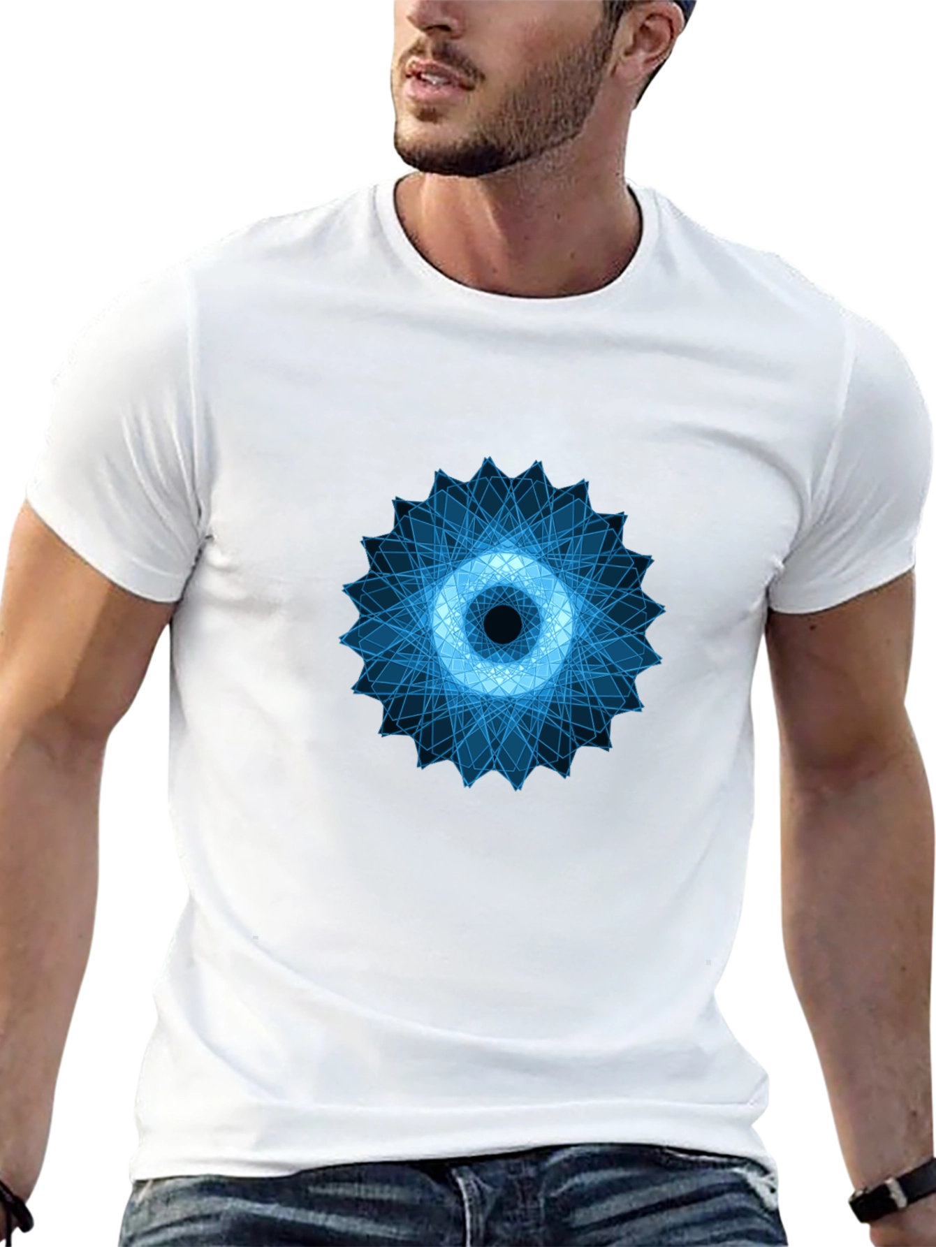 Geometric Glow T-Shirt - Modern Abstract Design