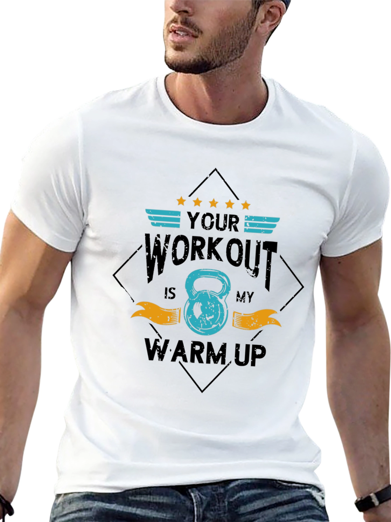 Workout Warm Up Graphic Tee | Black