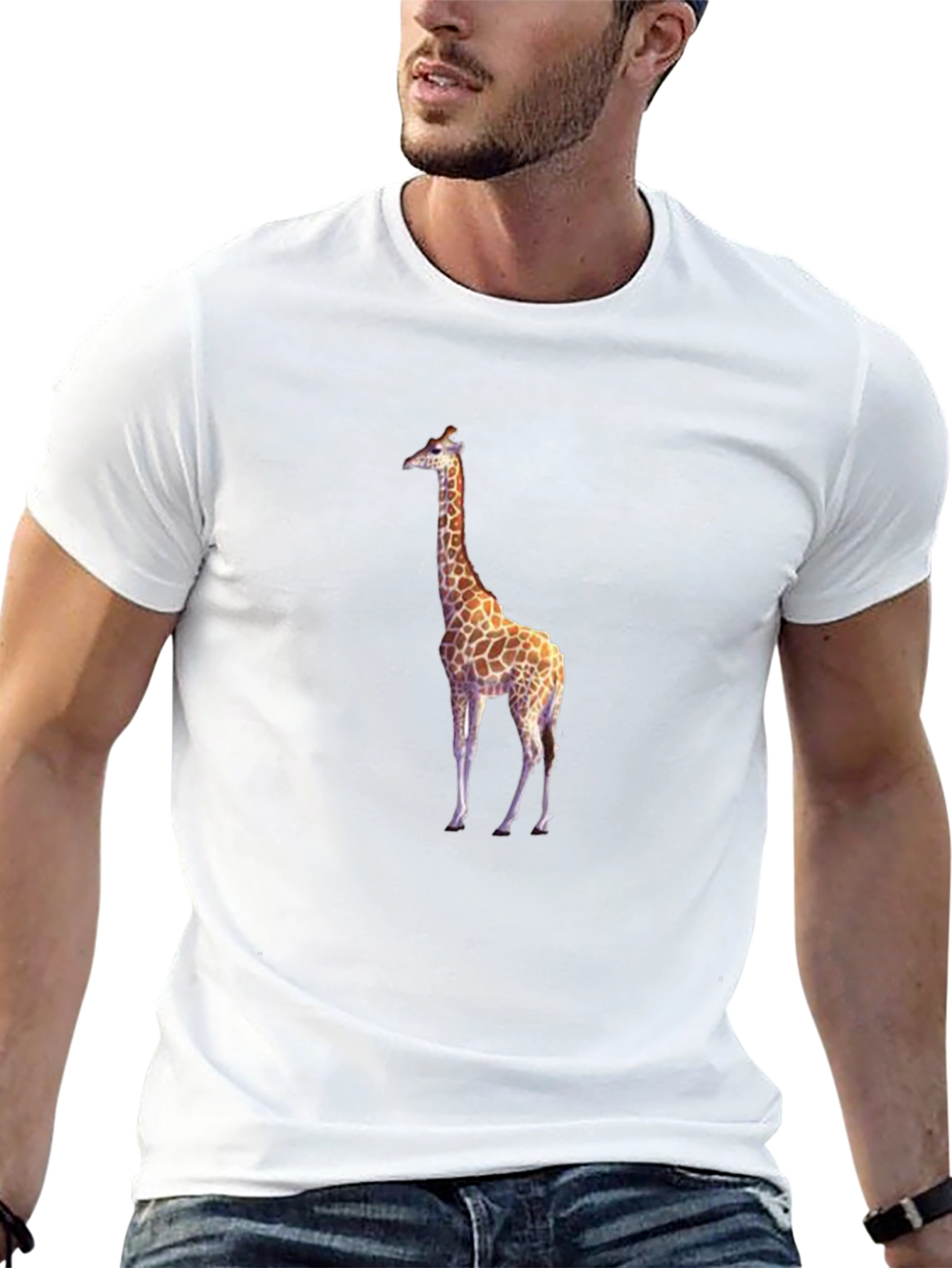 Giraffe Graphic Black T-Shirt