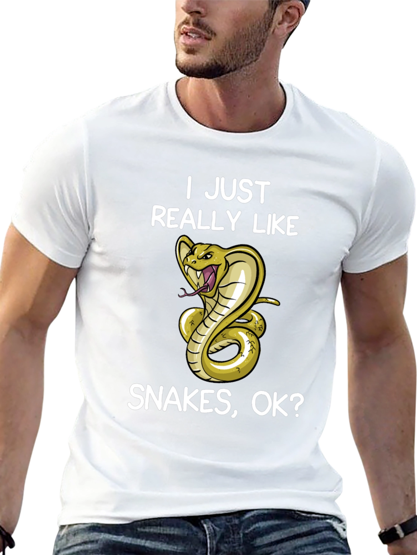I Just Really Like Snakes OK? Black T-Shirt