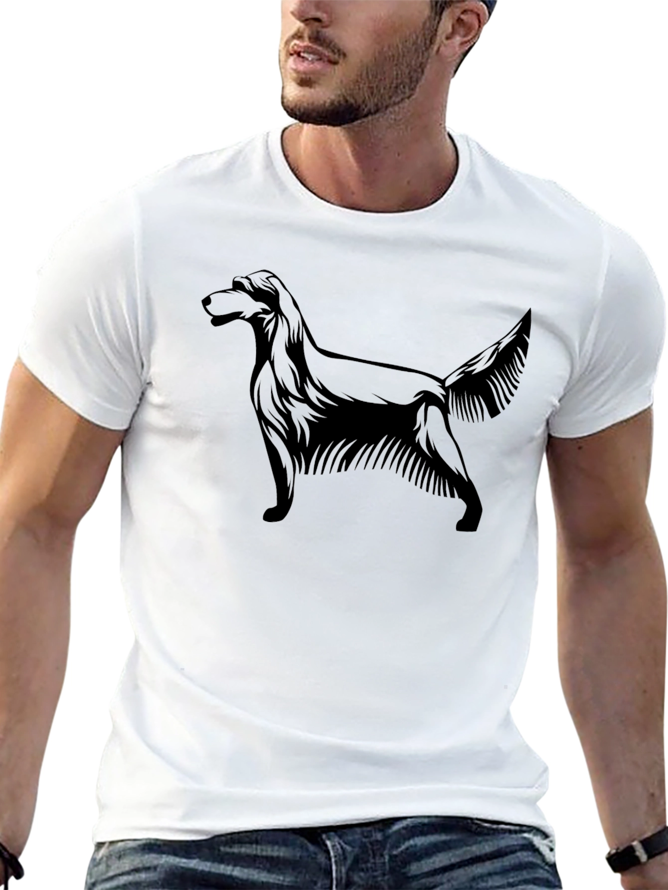 Black Dog Silhouette Graphic T-Shirt - Mens