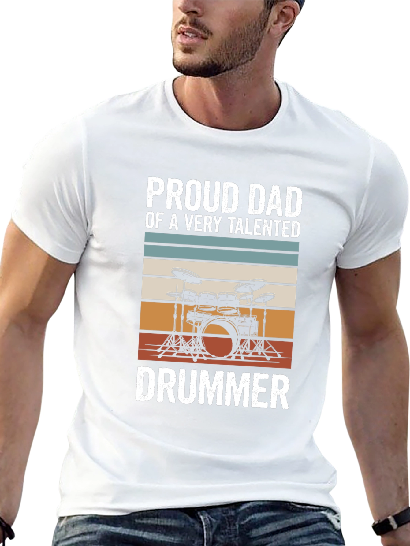 Proud Dad Drummer T-Shirt - Musical Parent Tee