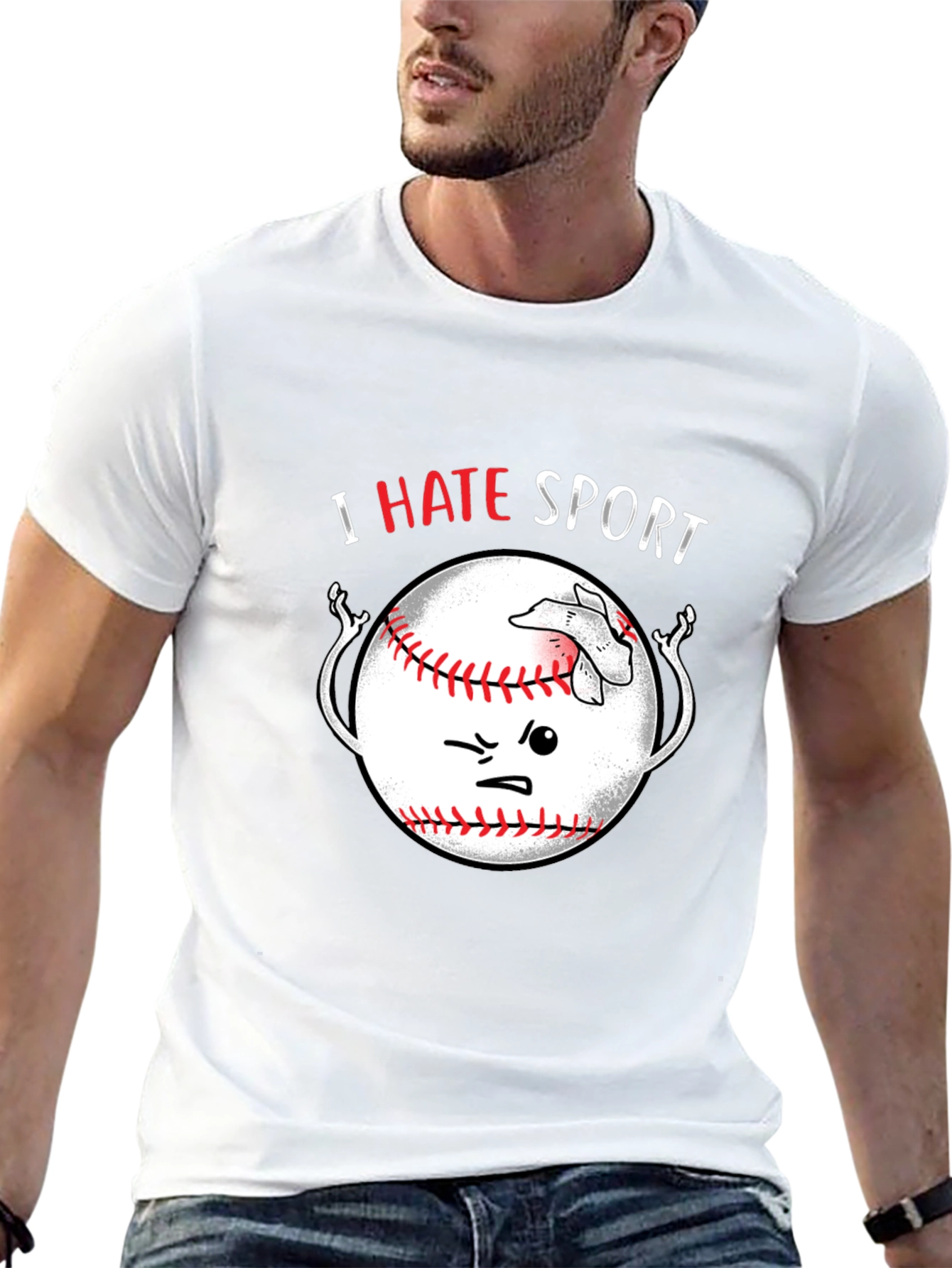 I Hate Sport Baseball T-Shirt Funny Graphic Tee