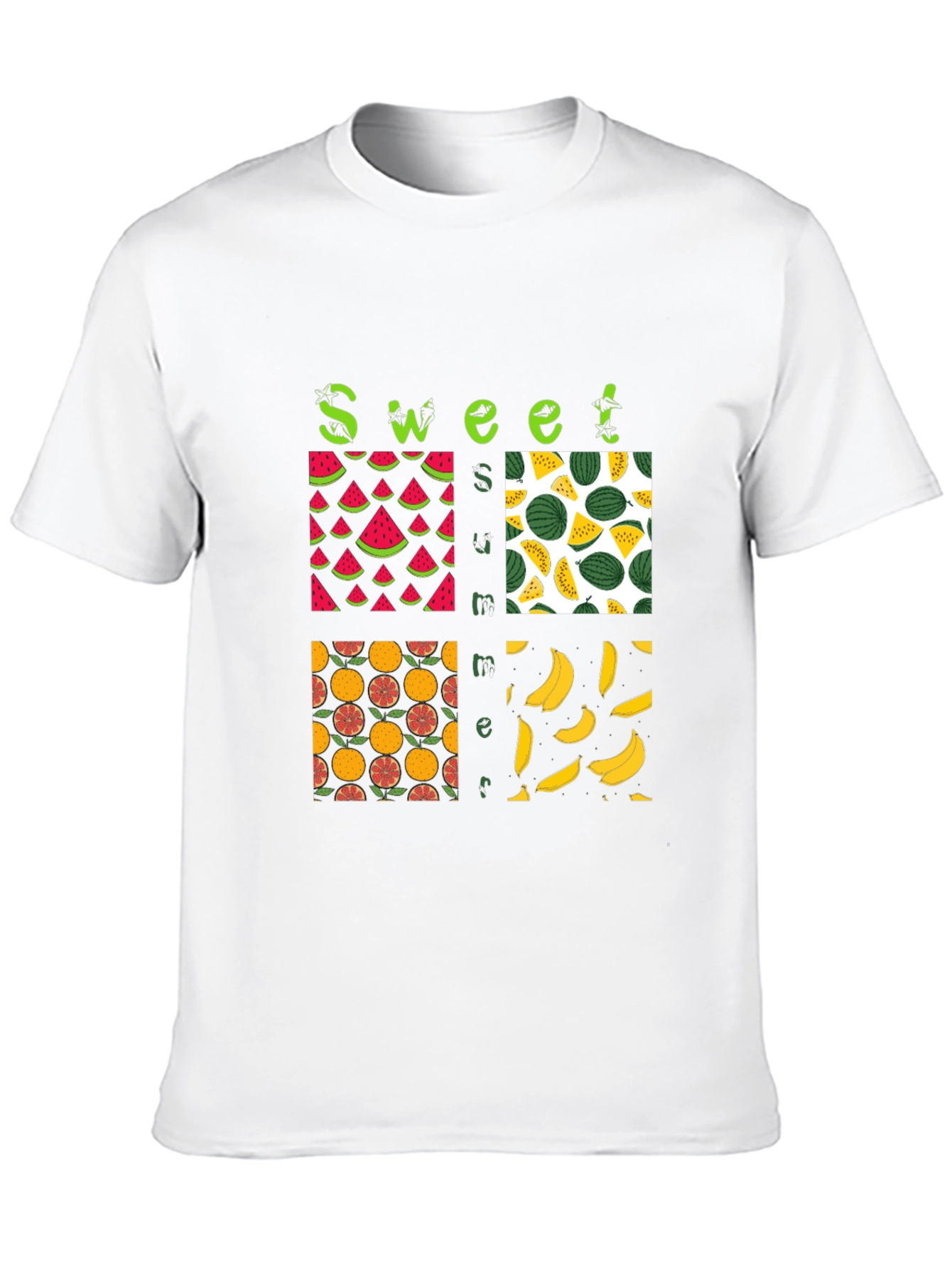 Sweet Summer Fruits Graphic Black T-Shirt
