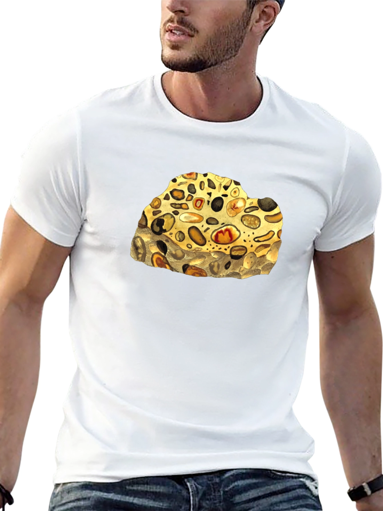 Conglomerate Rock Print T-Shirt - Unique Geology Tee