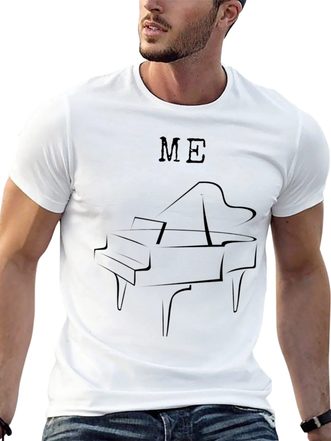 Piano T-Shirt - Black Cotton Tee