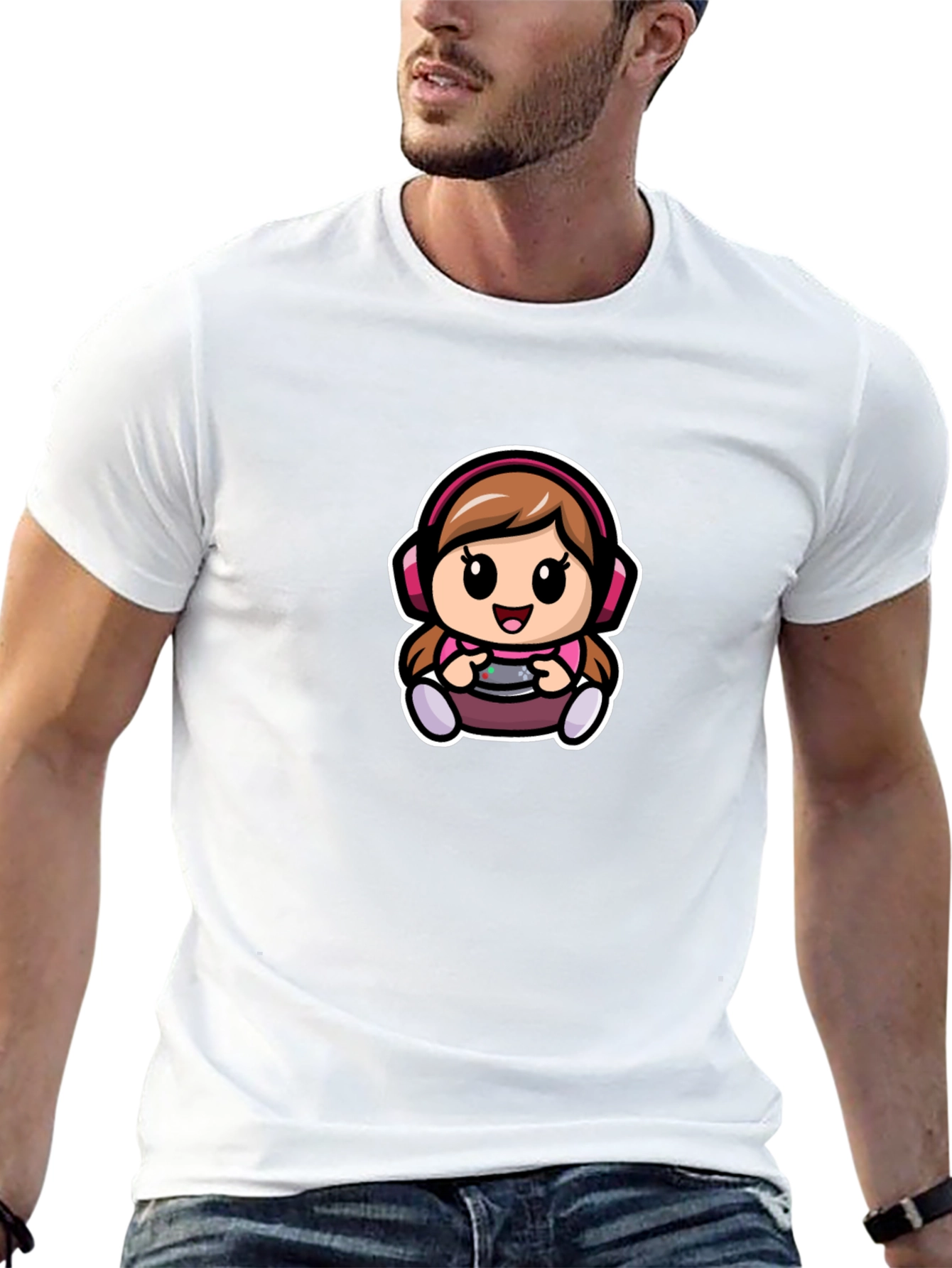 Gamer Girl T-Shirt - Cute Cartoon Gaming Tee