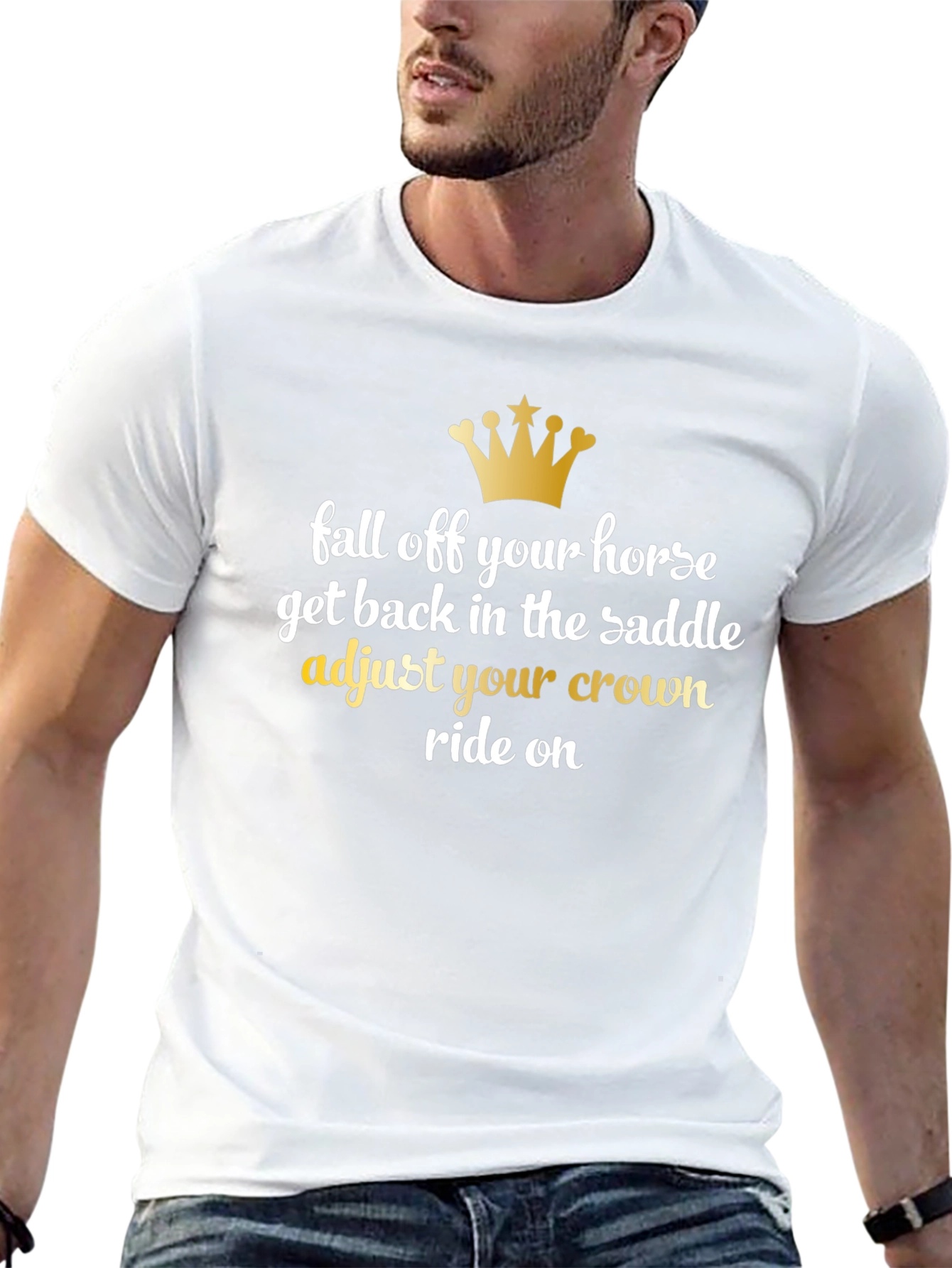 Fall Off Your Horse Crown Graphic Tee