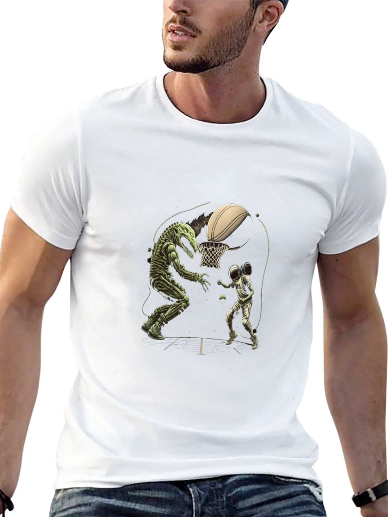 Dino vs. Astro Basketball T-Shirt